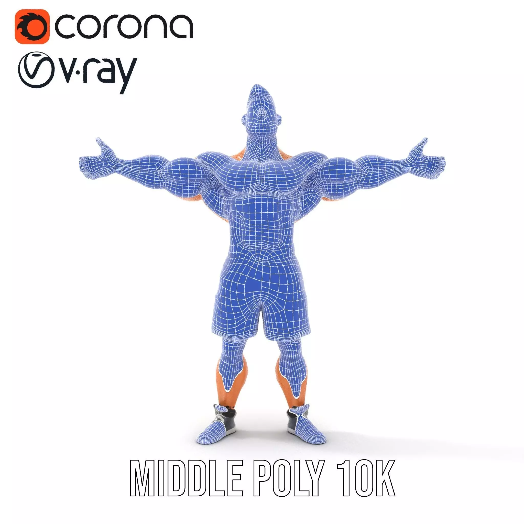 Muscular Cartoon Character model pack Low-poly 3D model_27