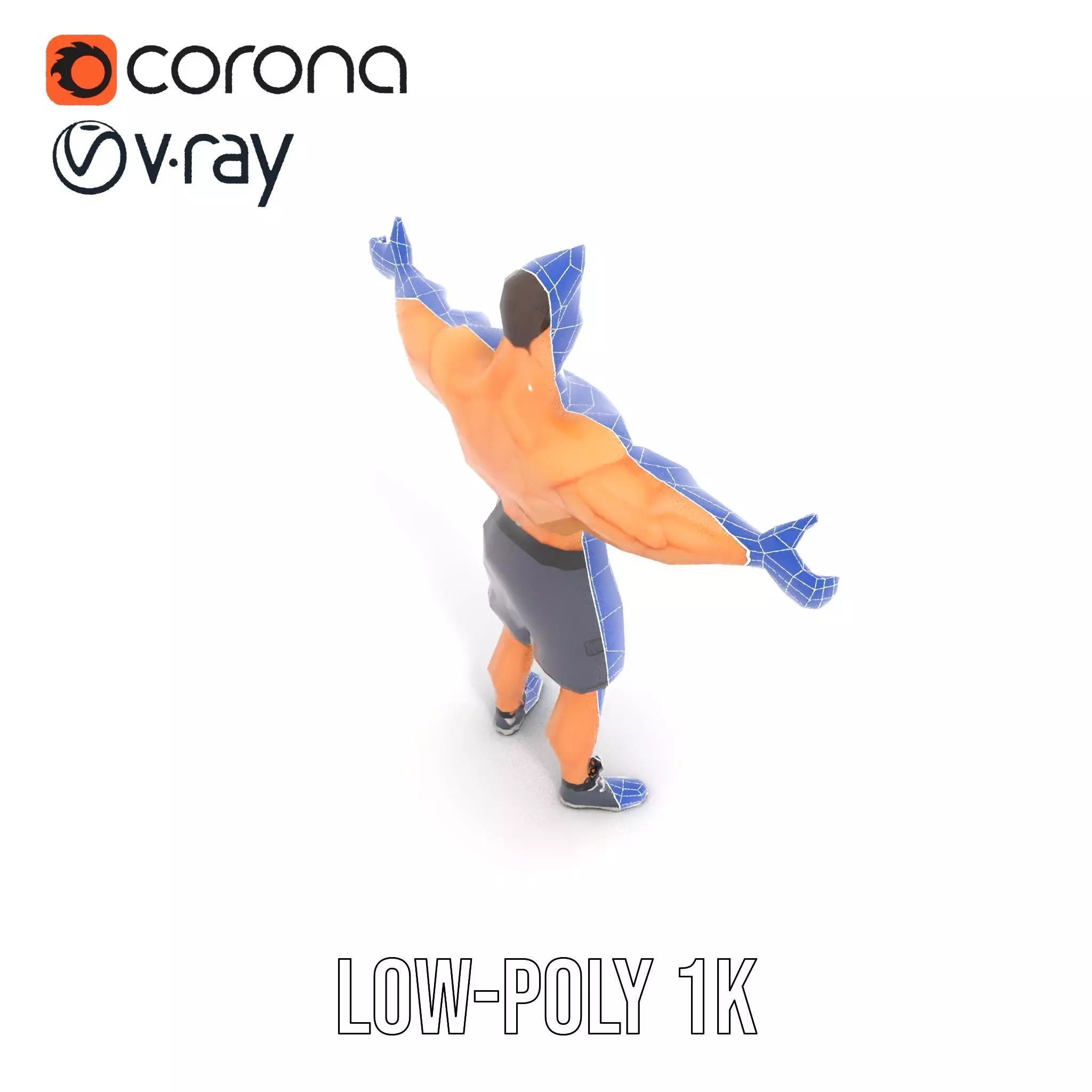 Muscular Cartoon Character model pack Low-poly 3D model_28