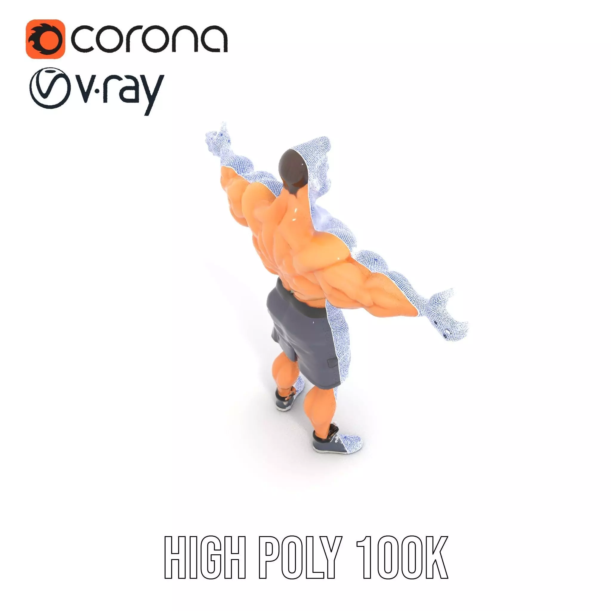 Muscular Cartoon Character model pack Low-poly 3D model_33