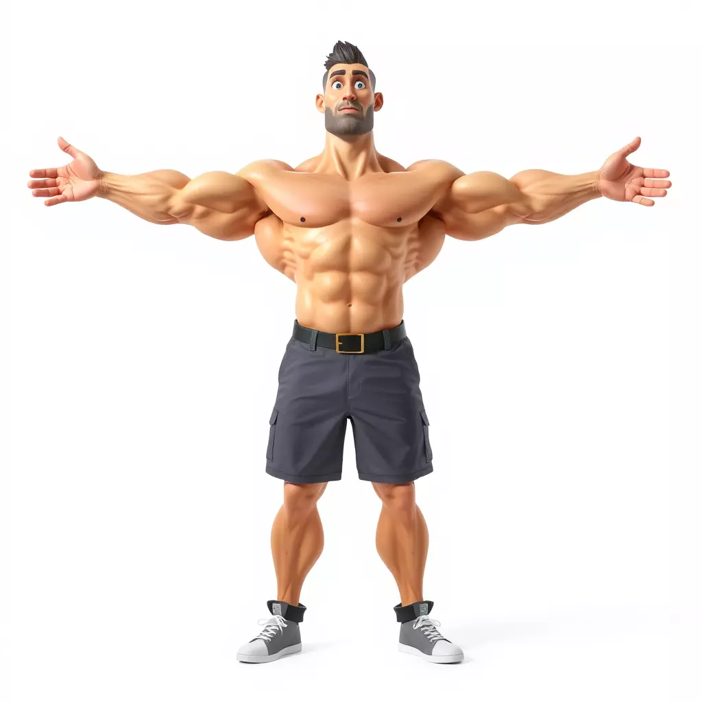 Muscular Cartoon Character model pack Low-poly 3D model_2