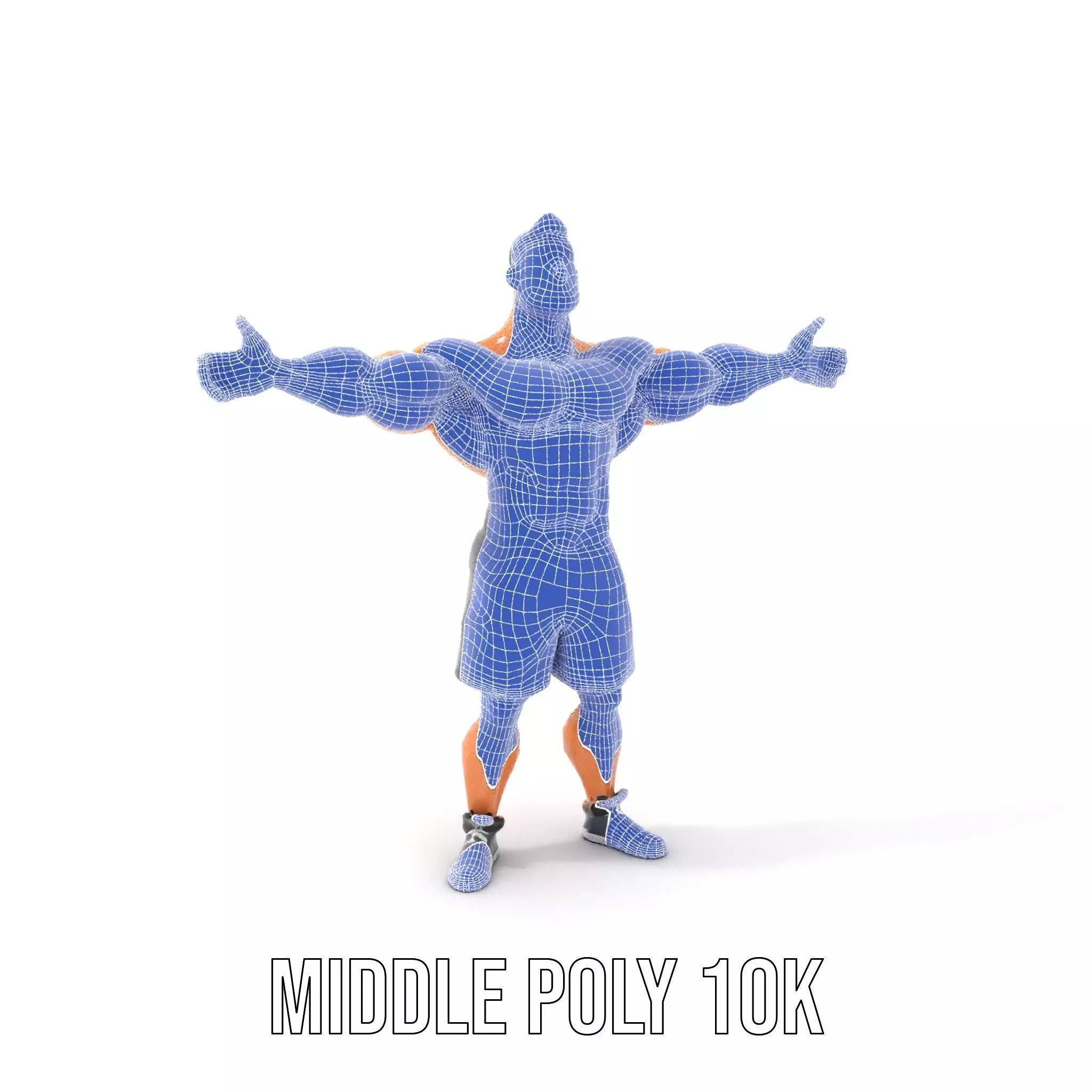 Muscular Cartoon Character model pack Low-poly 3D model_16