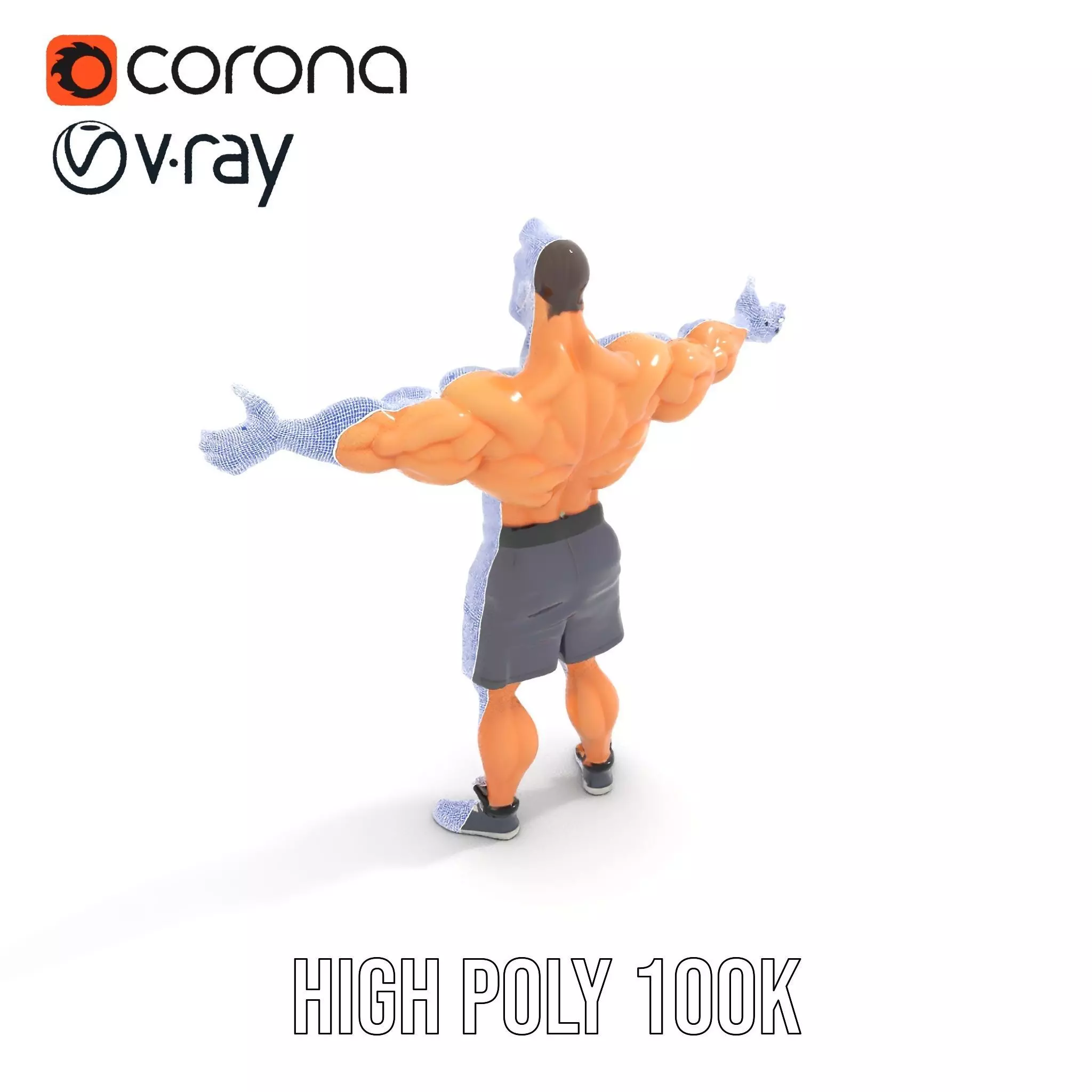 Muscular Cartoon Character model pack Low-poly 3D model_29