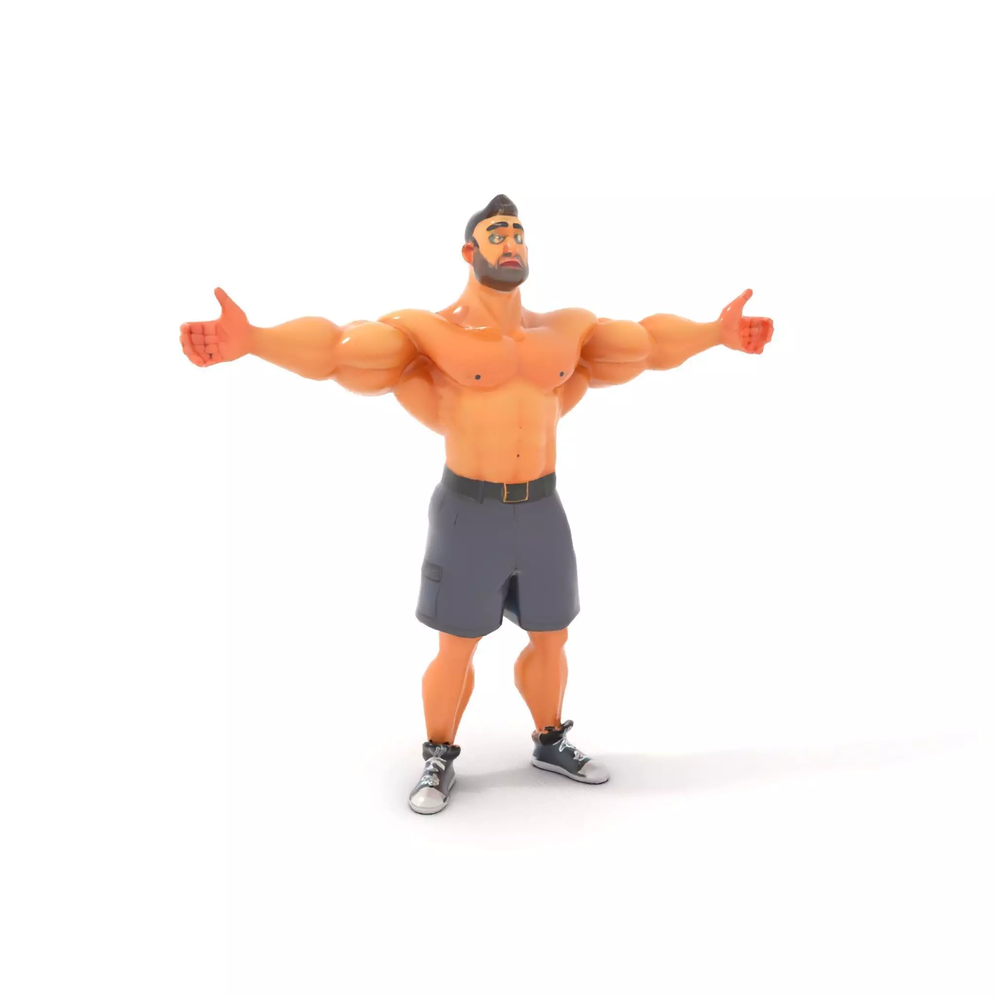 Muscular Cartoon Character model pack Low-poly 3D model_18