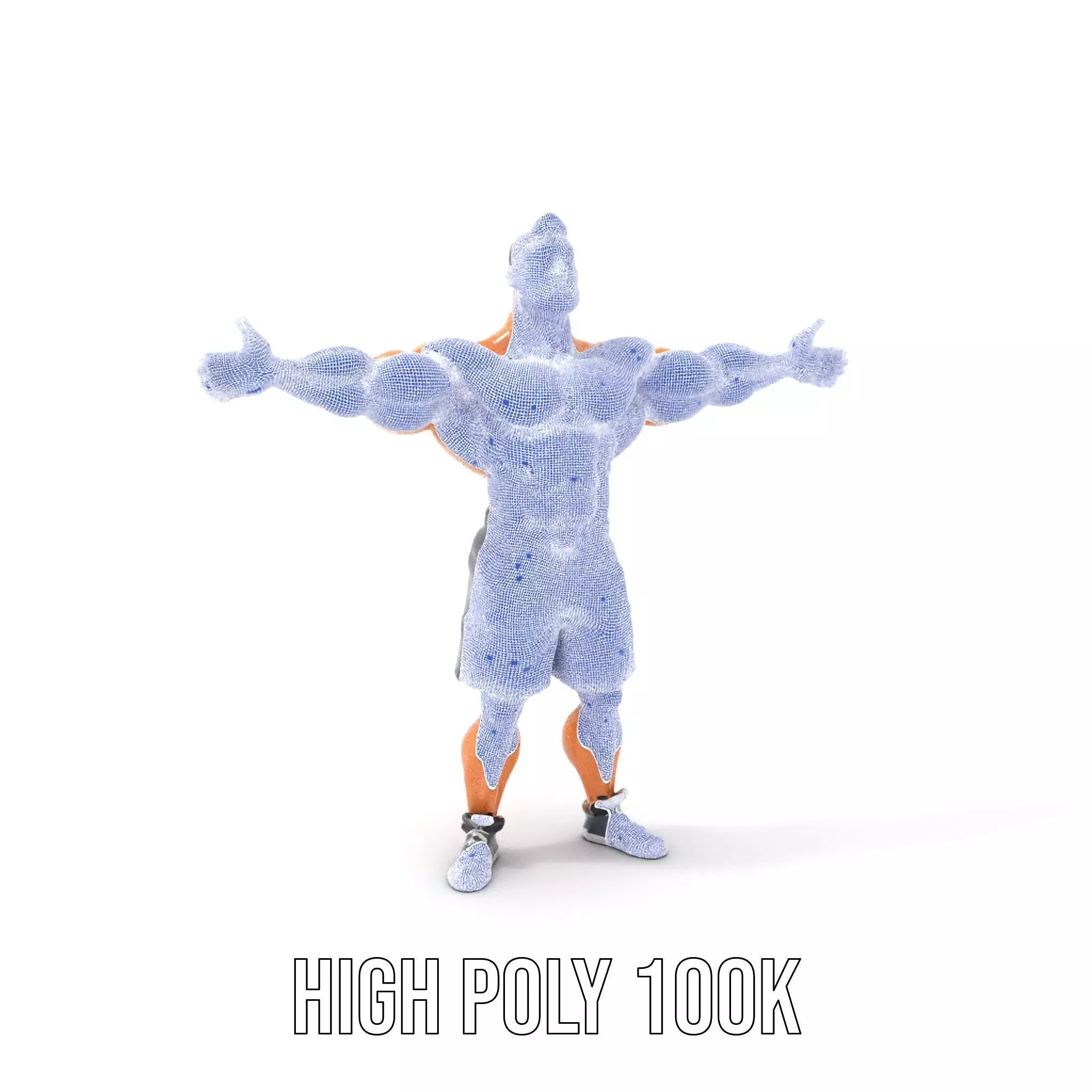 Muscular Cartoon Character model pack Low-poly 3D model_4