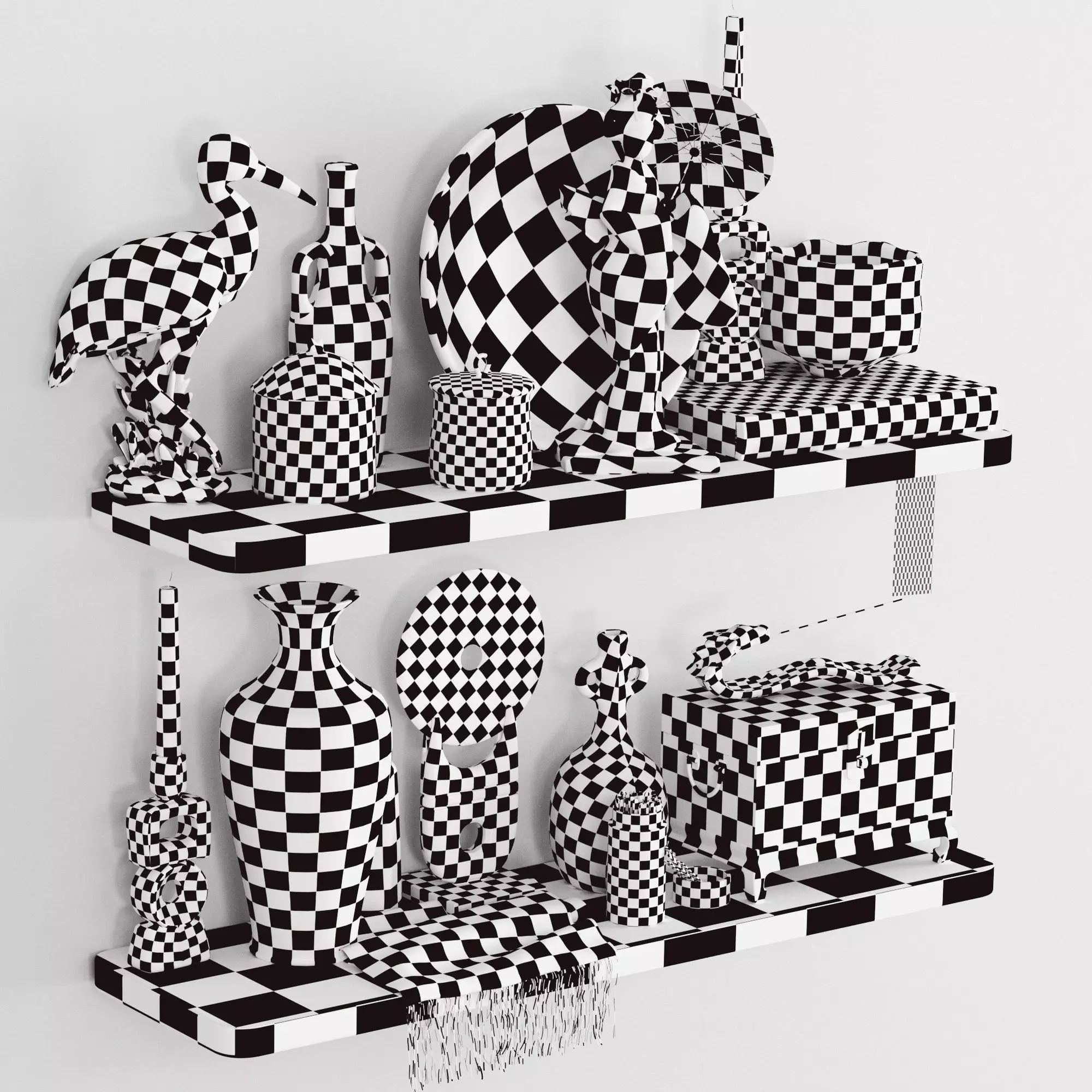 Decorative Asian-style set 3D model_15