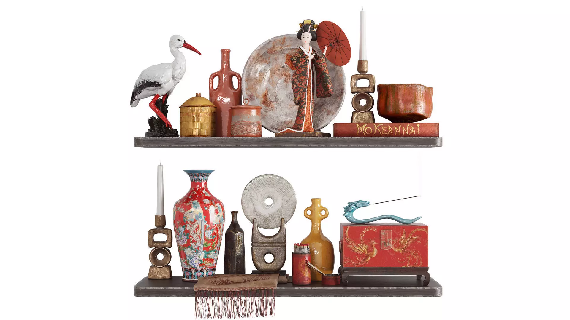 Decorative Asian-style set 3D model_13