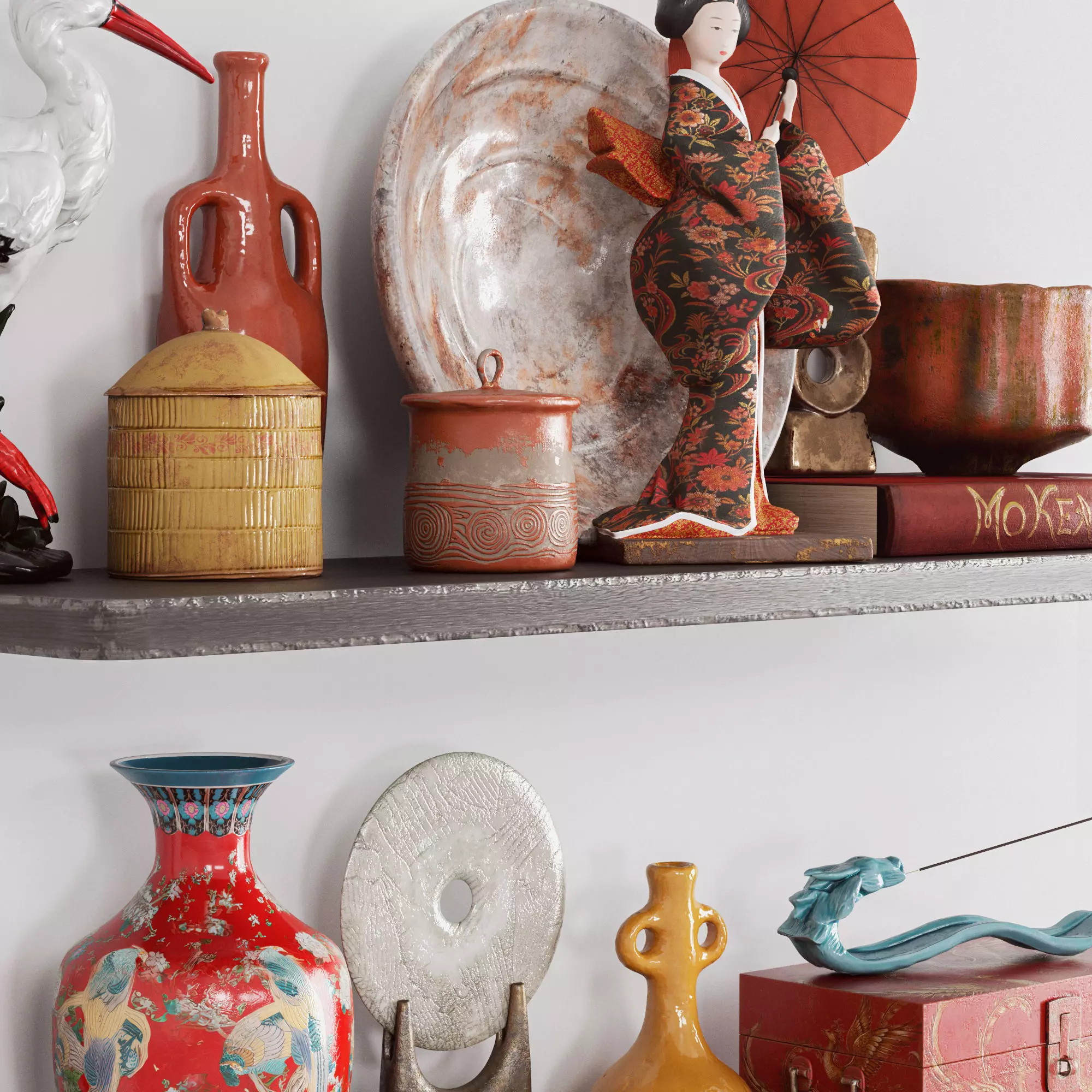 Decorative Asian-style set 3D model_10