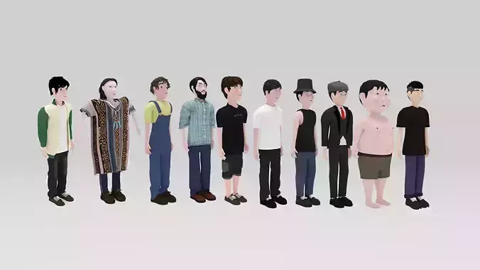 Character  People pack Man 06 Rigged 