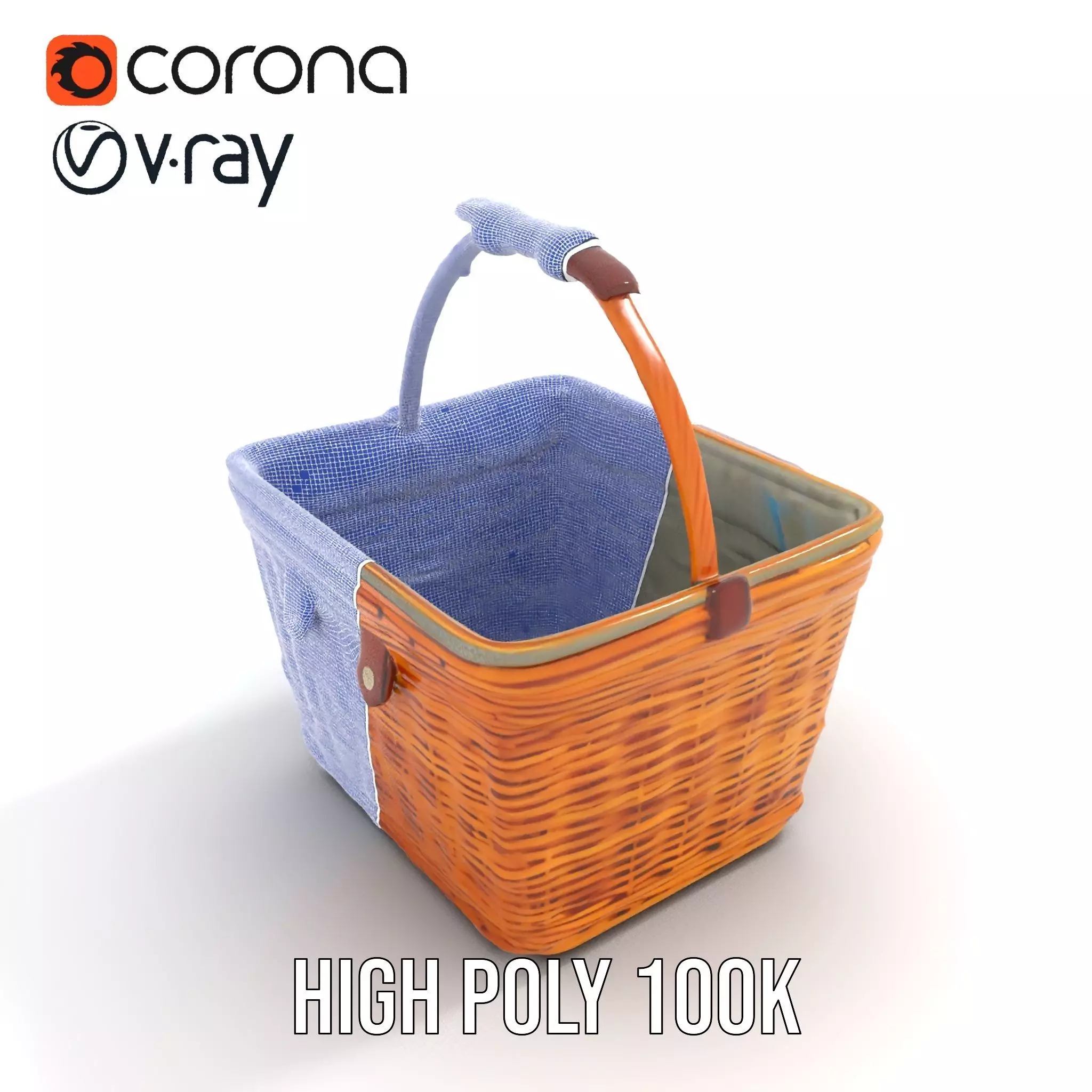 Natural Wicker Basket model pack Low-poly 3D model_33