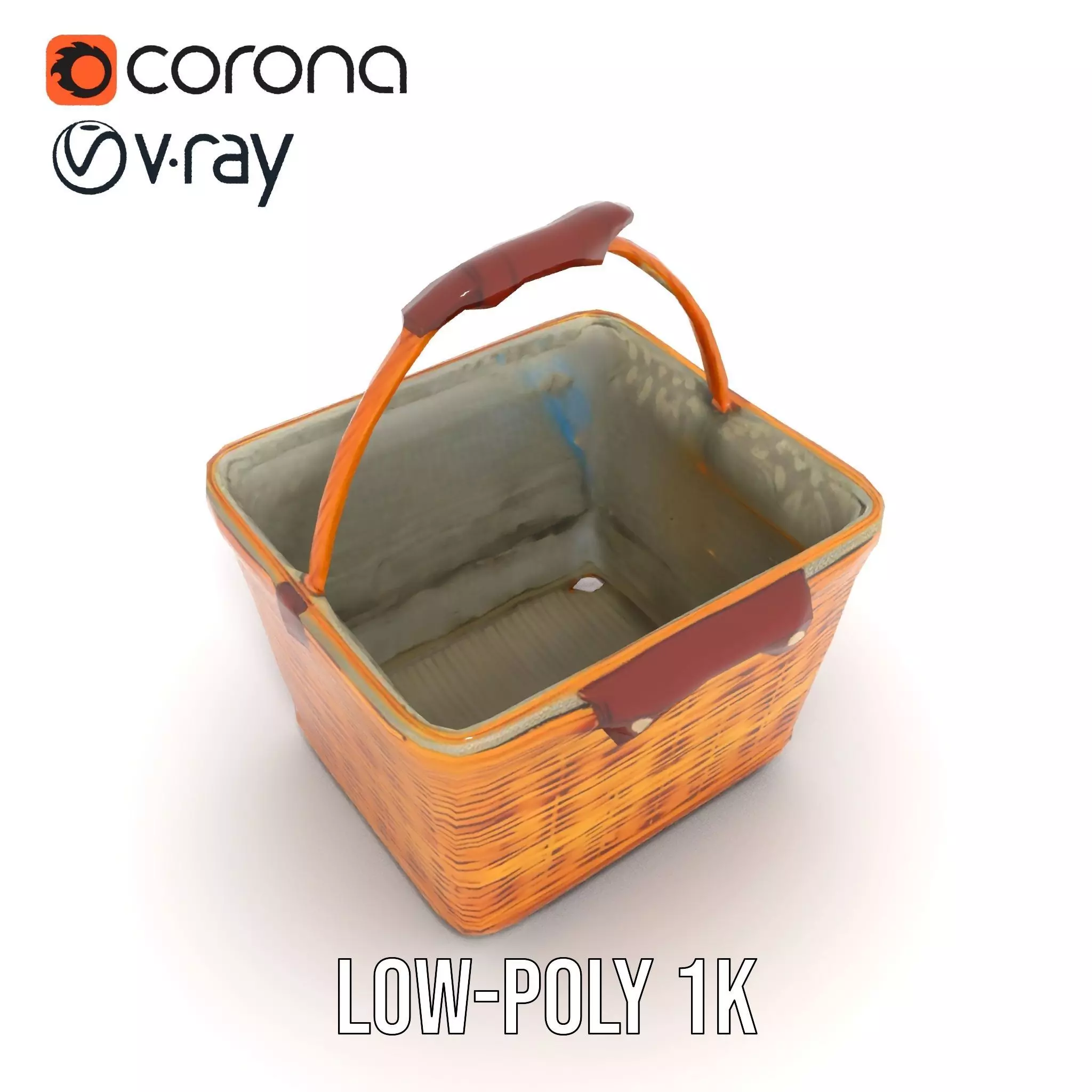 Natural Wicker Basket model pack Low-poly 3D model_25