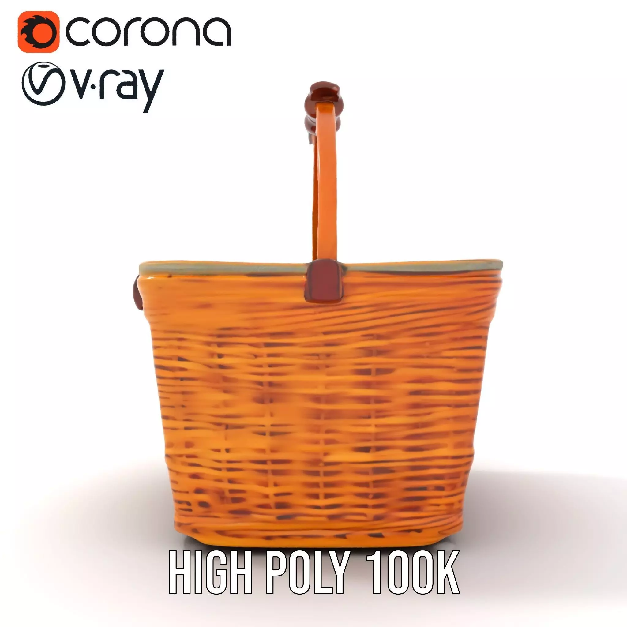 Natural Wicker Basket model pack Low-poly 3D model_23