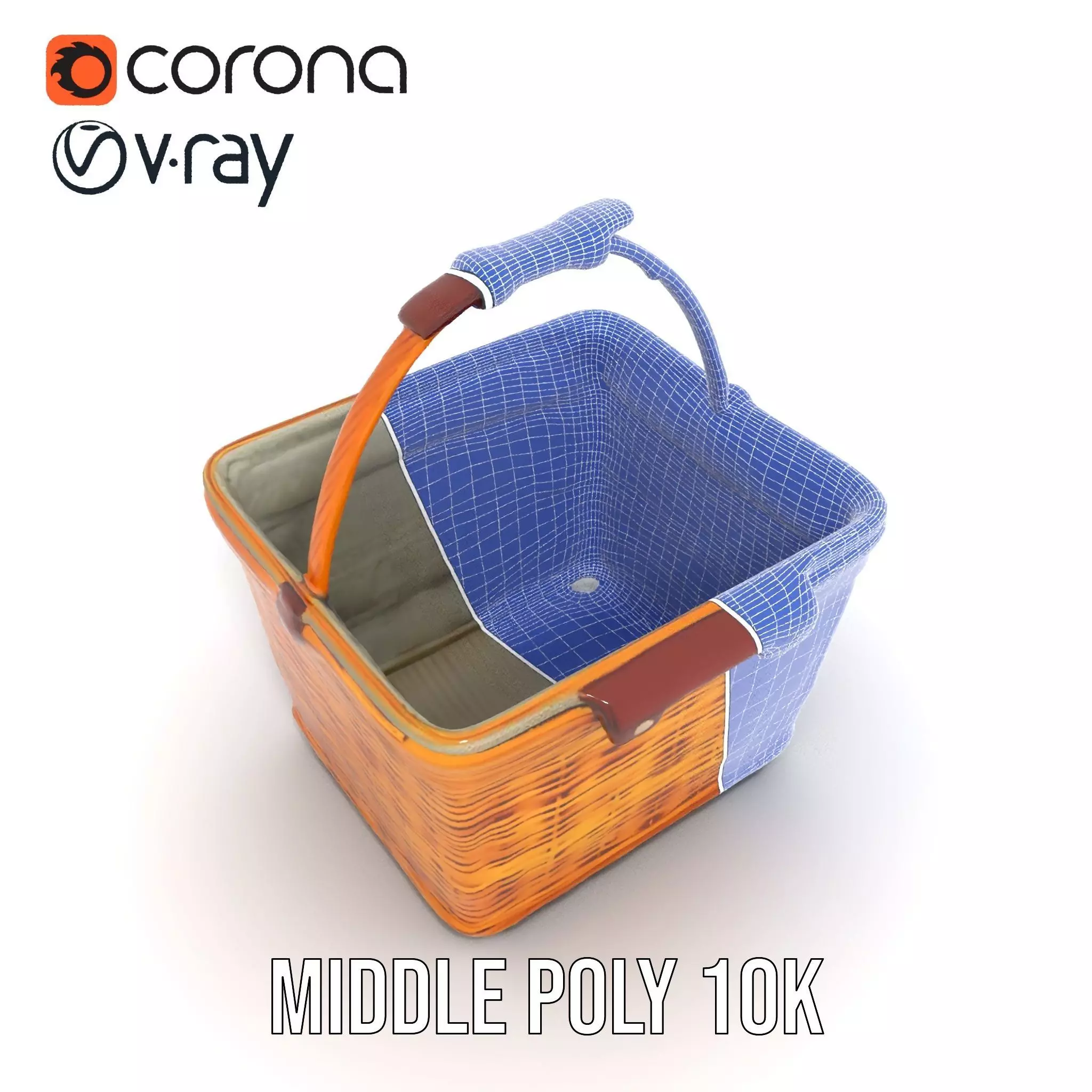 Natural Wicker Basket model pack Low-poly 3D model_21