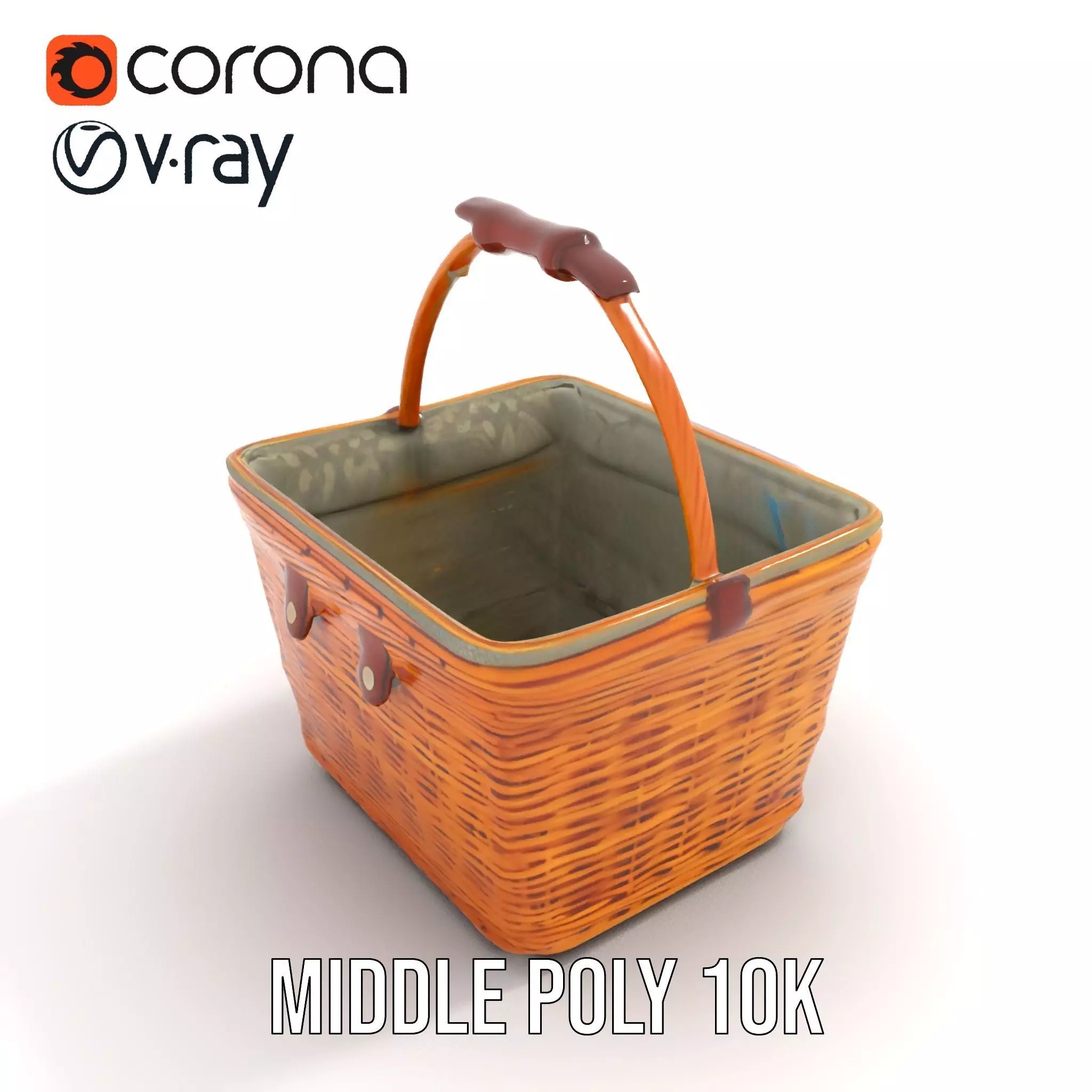 Natural Wicker Basket model pack Low-poly 3D model_14
