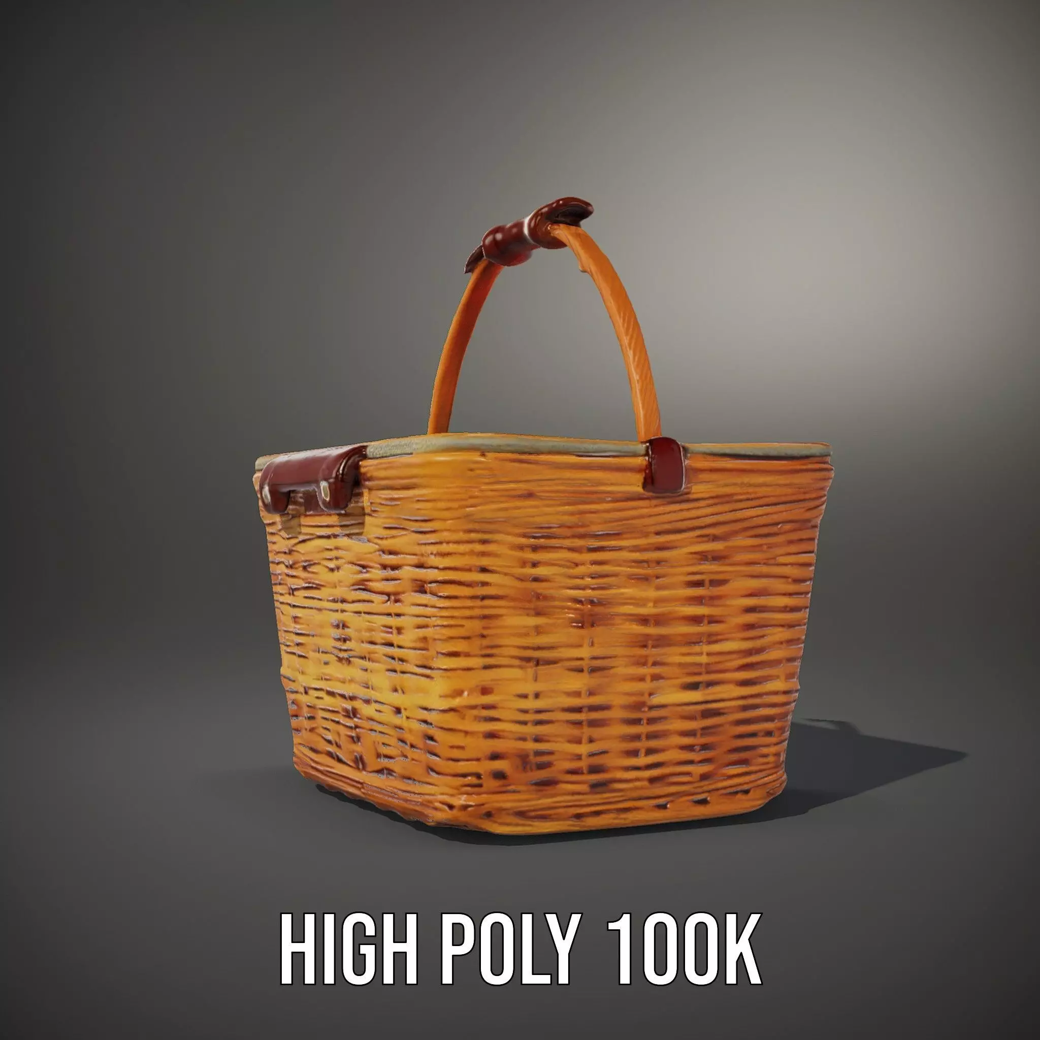 Natural Wicker Basket model pack Low-poly 3D model_8