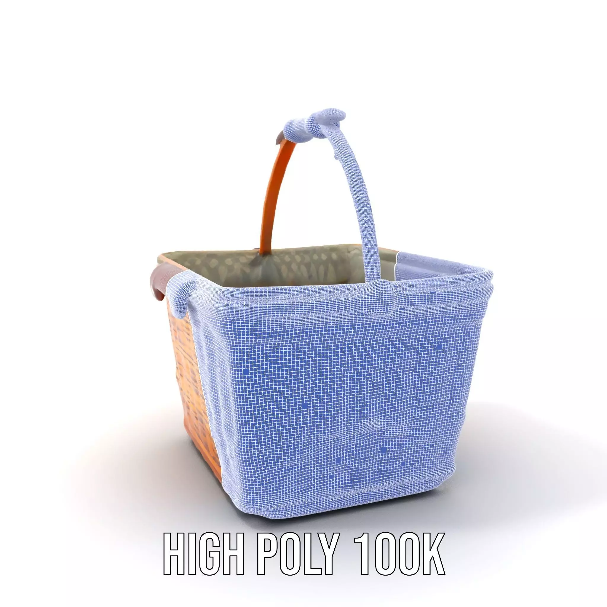 Natural Wicker Basket model pack Low-poly 3D model_4