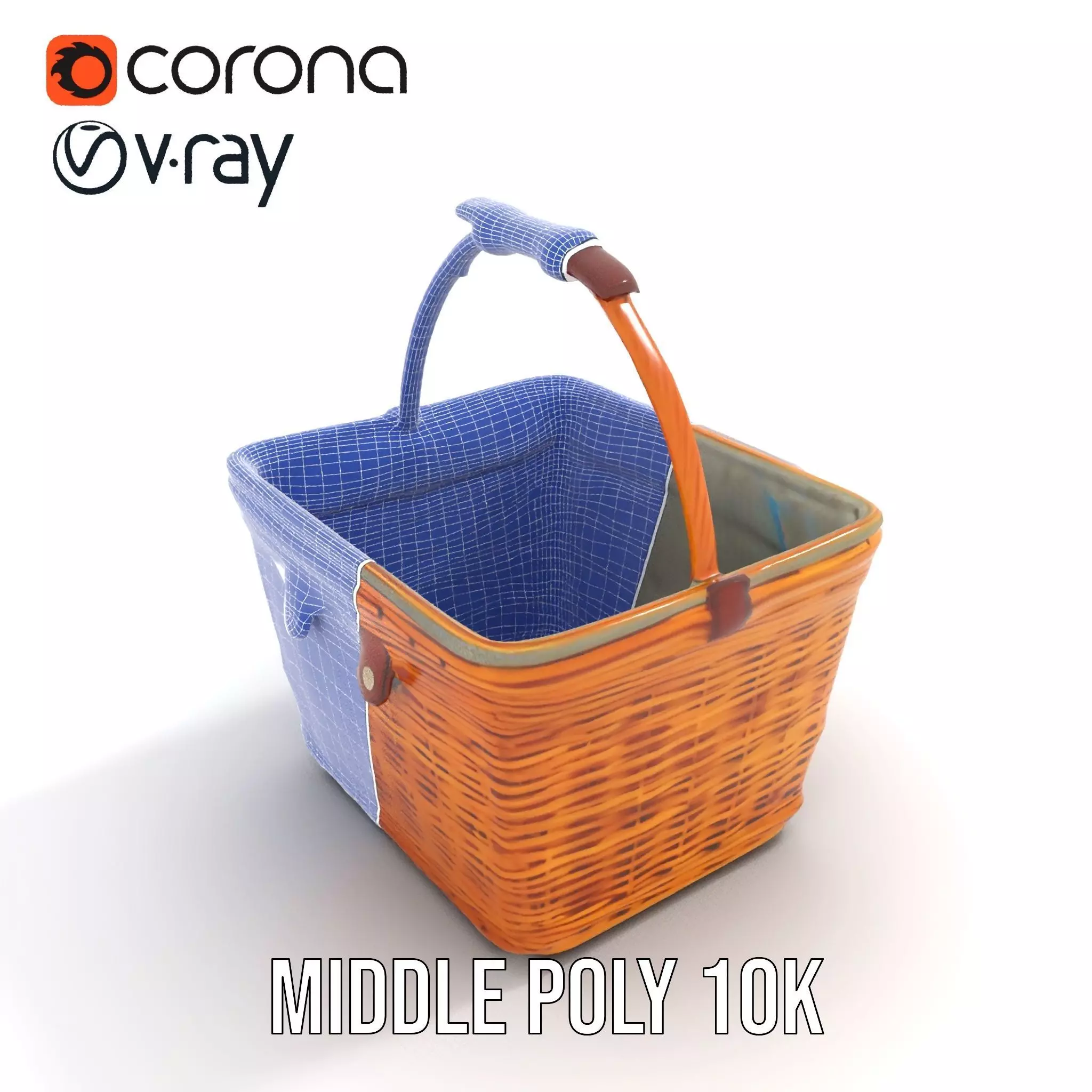 Natural Wicker Basket model pack Low-poly 3D model_29