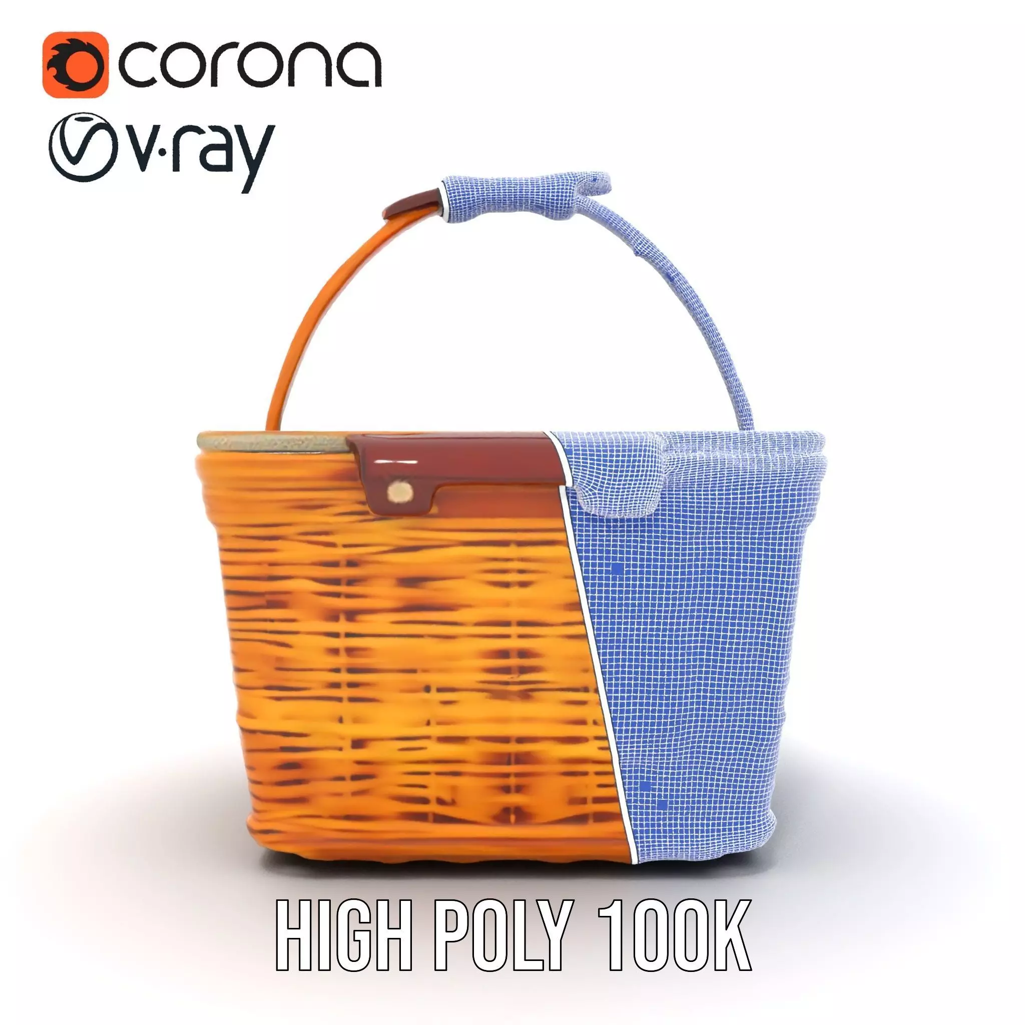 Natural Wicker Basket model pack Low-poly 3D model_32