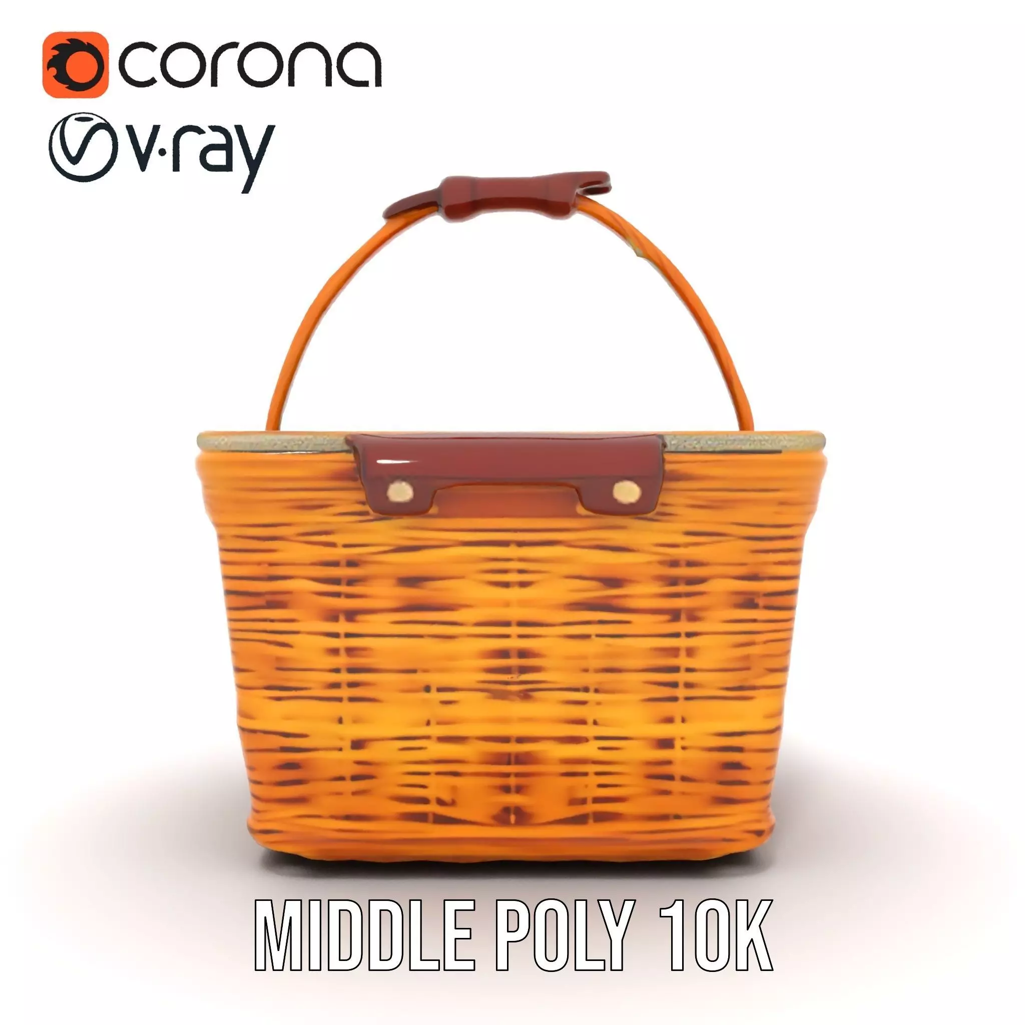 Natural Wicker Basket model pack Low-poly 3D model_18