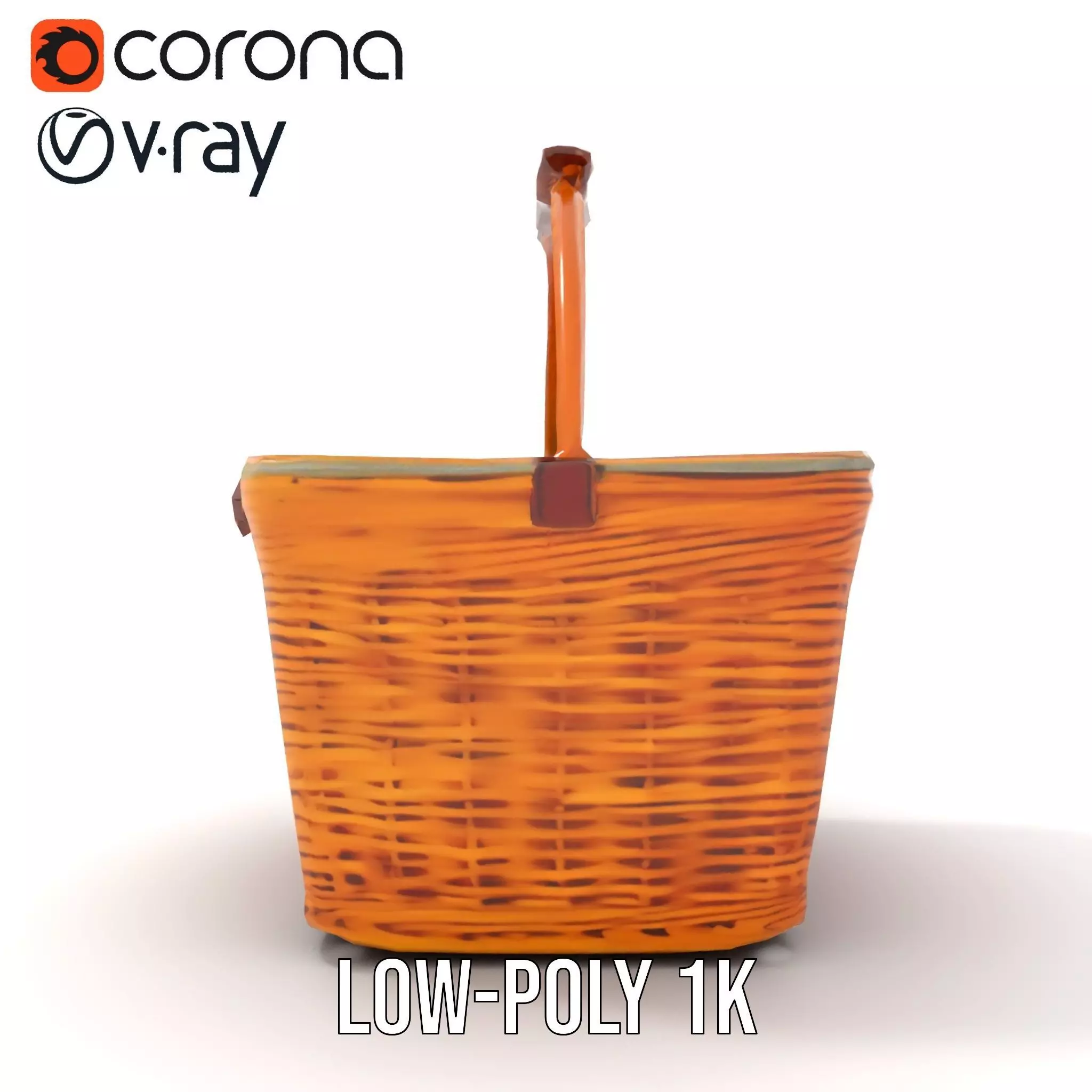 Natural Wicker Basket model pack Low-poly 3D model_12