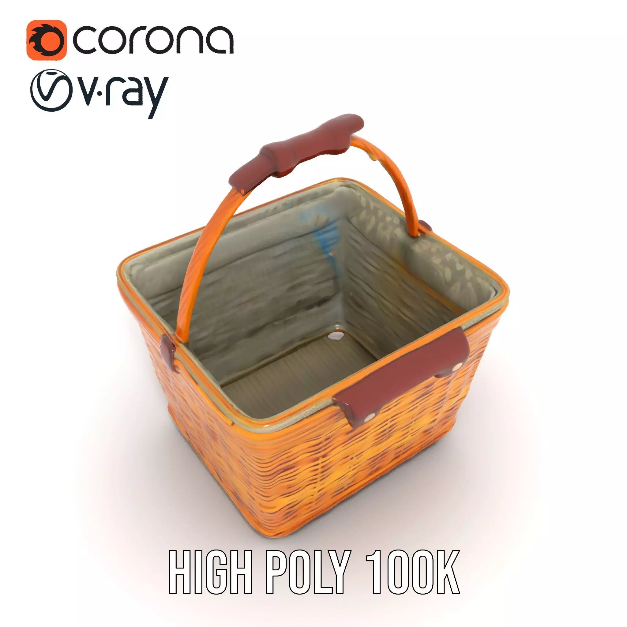 Natural Wicker Basket model pack Low-poly 3D model_13