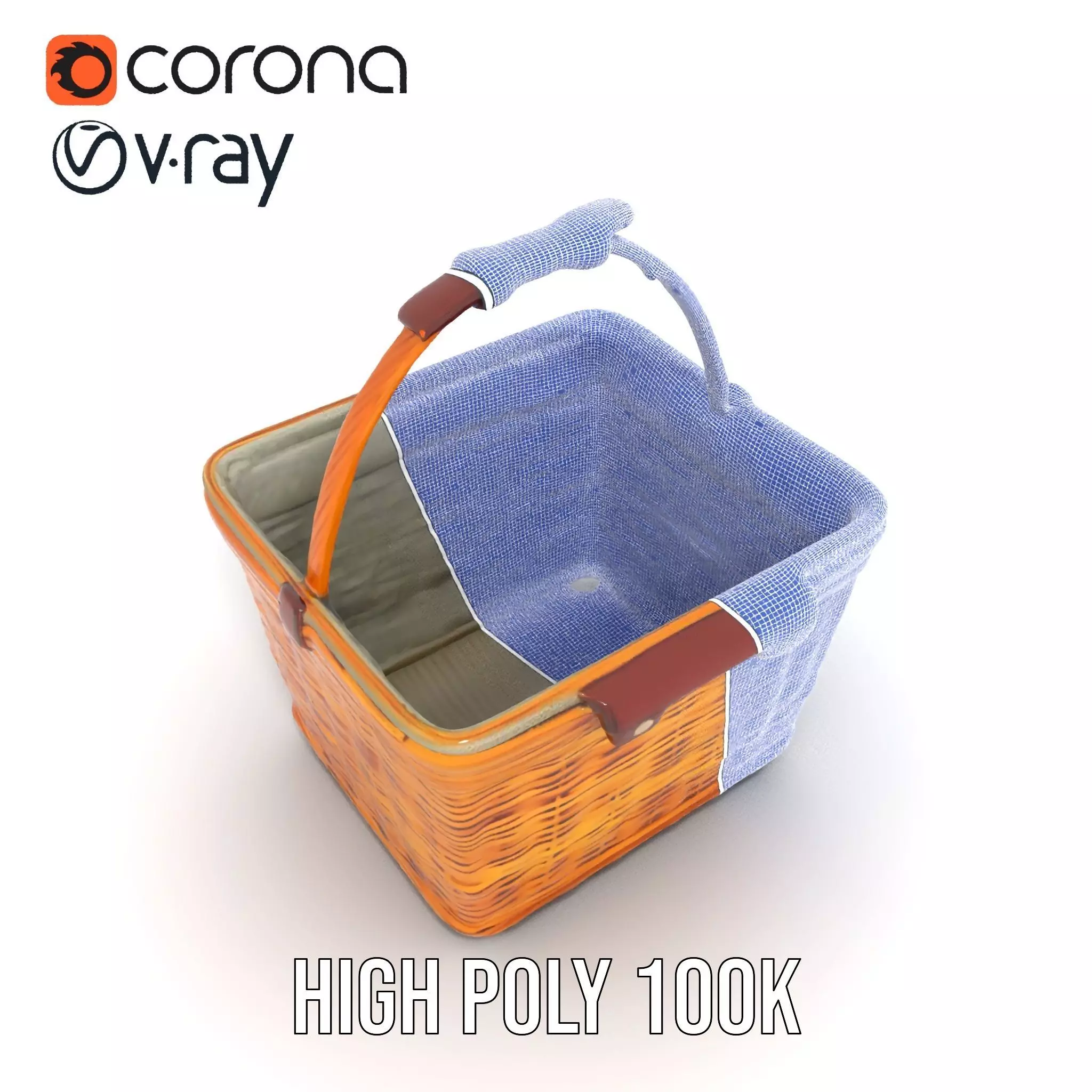 Natural Wicker Basket model pack Low-poly 3D model_34