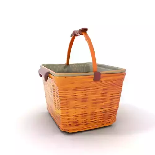 Natural Wicker Basket model pack Low-poly 3D model