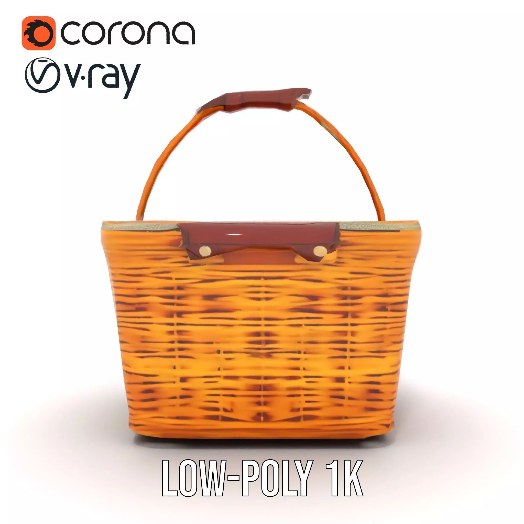 Natural Wicker Basket model pack Low-poly 3D model_22