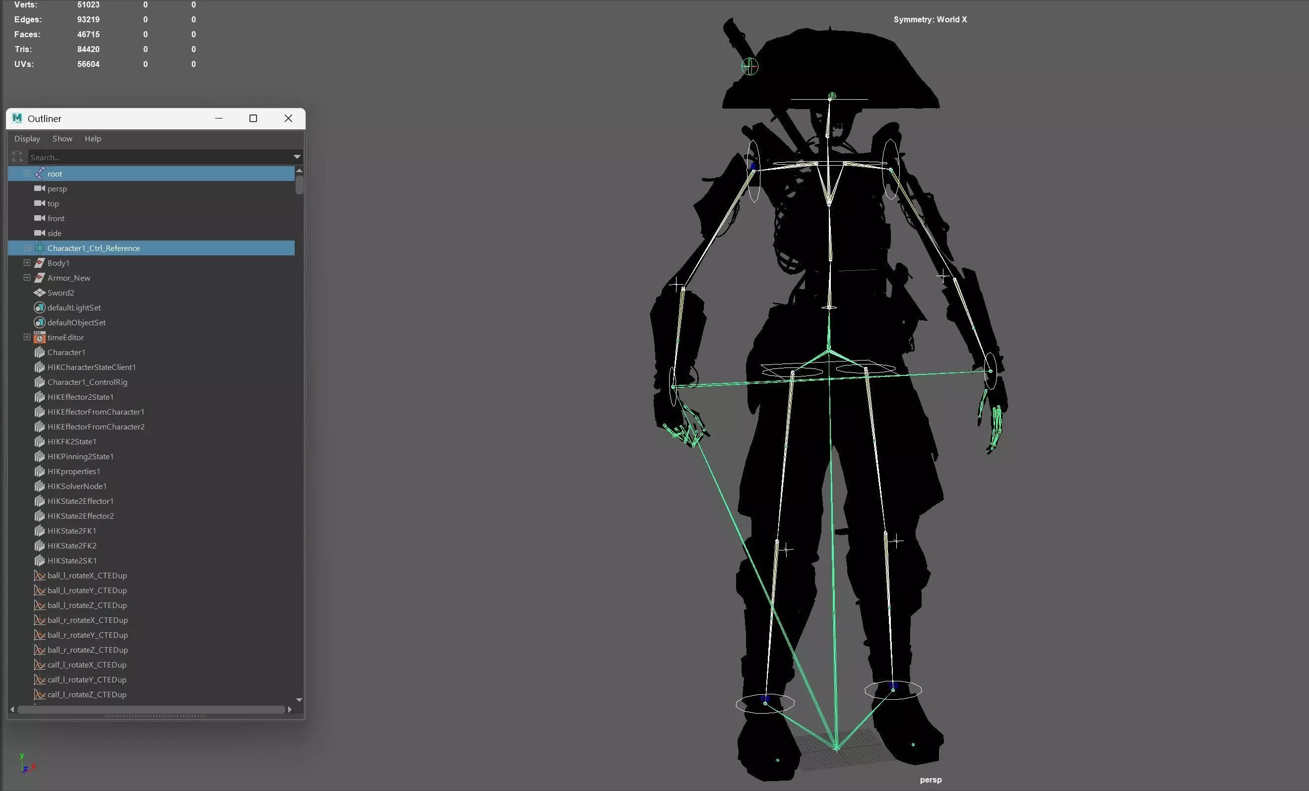 SkeletonSamurai2 Low-poly 3D model_35