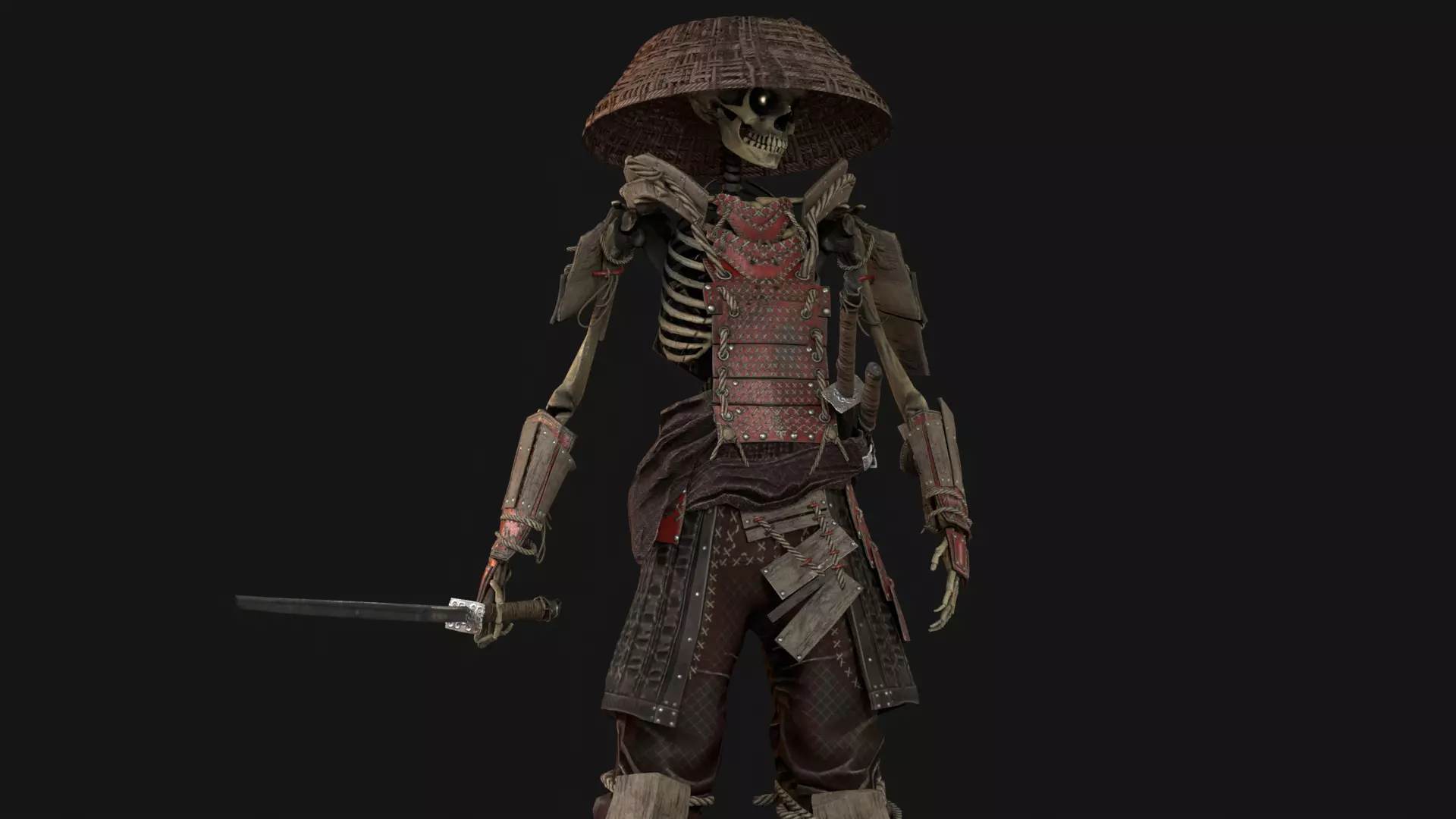 SkeletonSamurai2 Low-poly 3D model_32