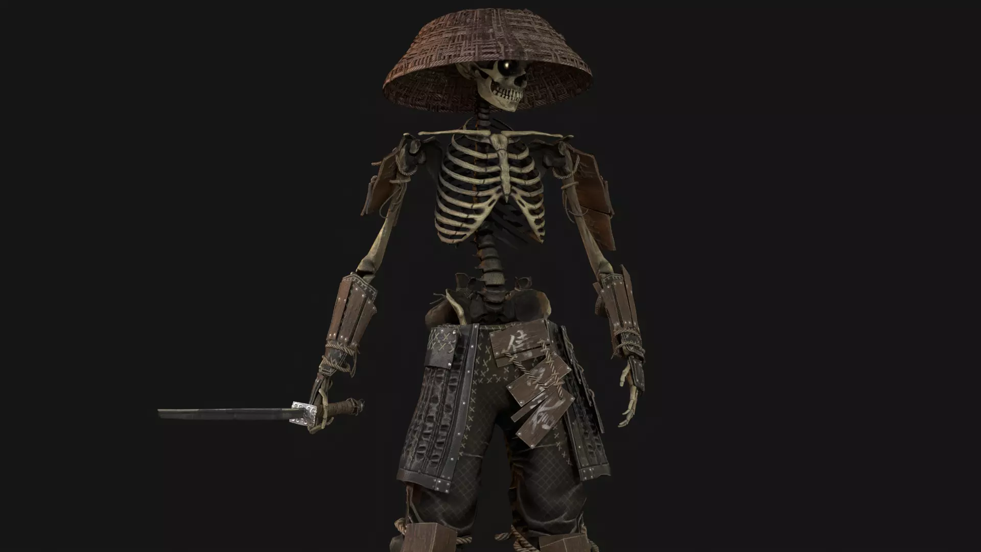 SkeletonSamurai2 Low-poly 3D model_28