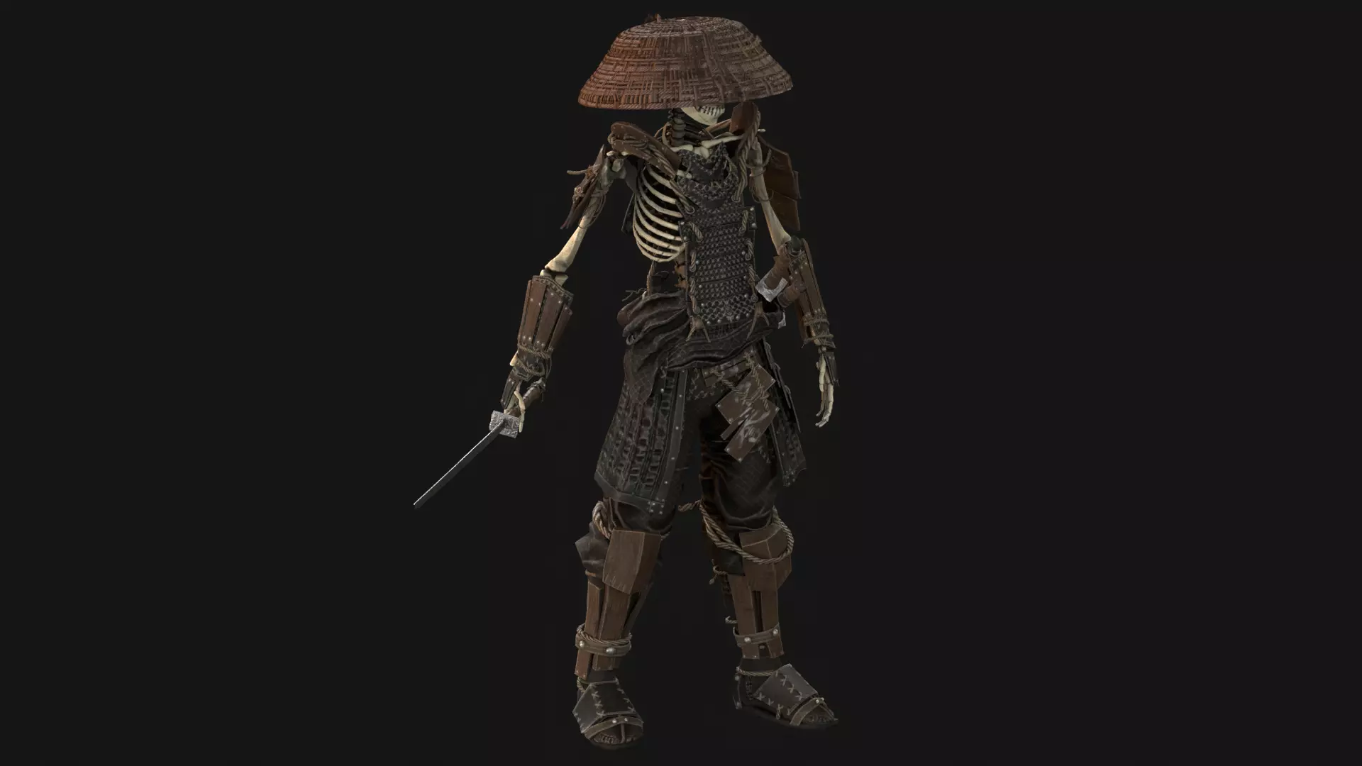 SkeletonSamurai2 Low-poly 3D model_20
