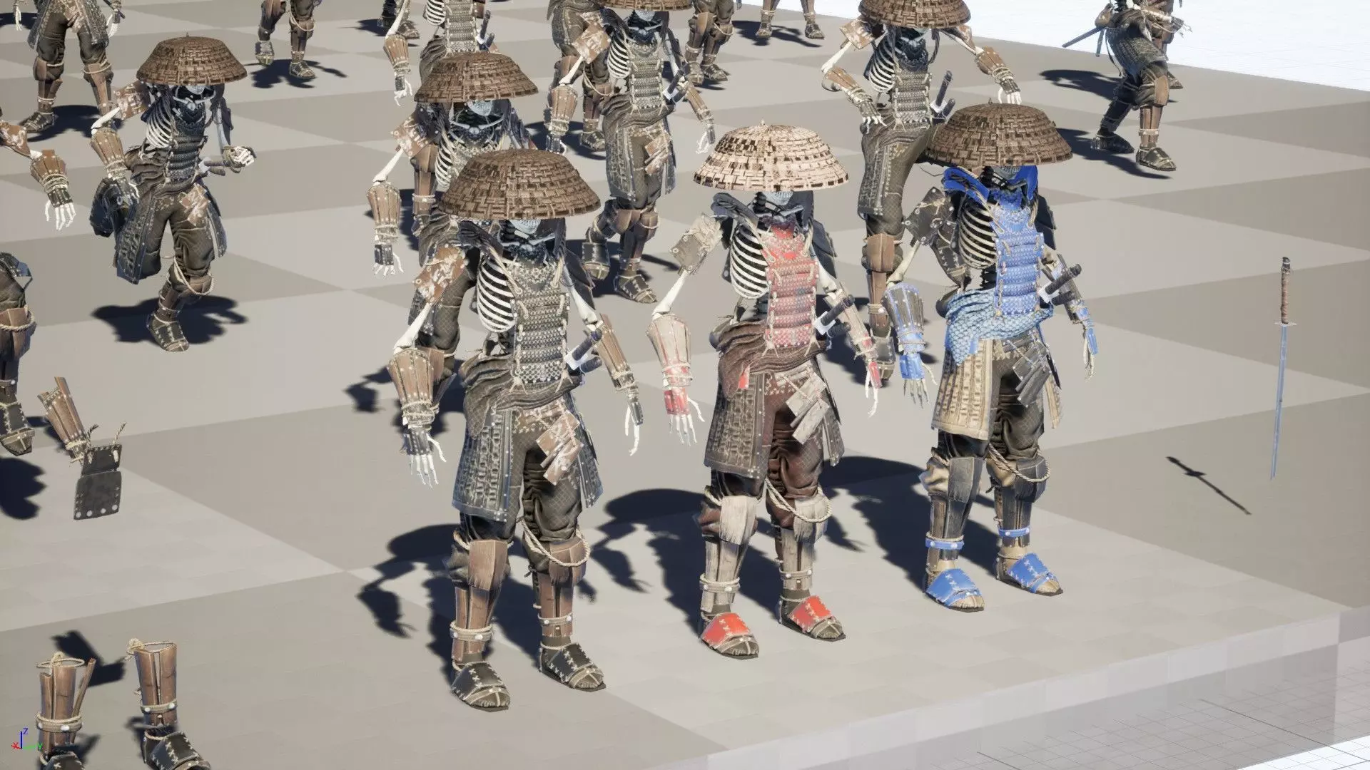 SkeletonSamurai2 Low-poly 3D model_8