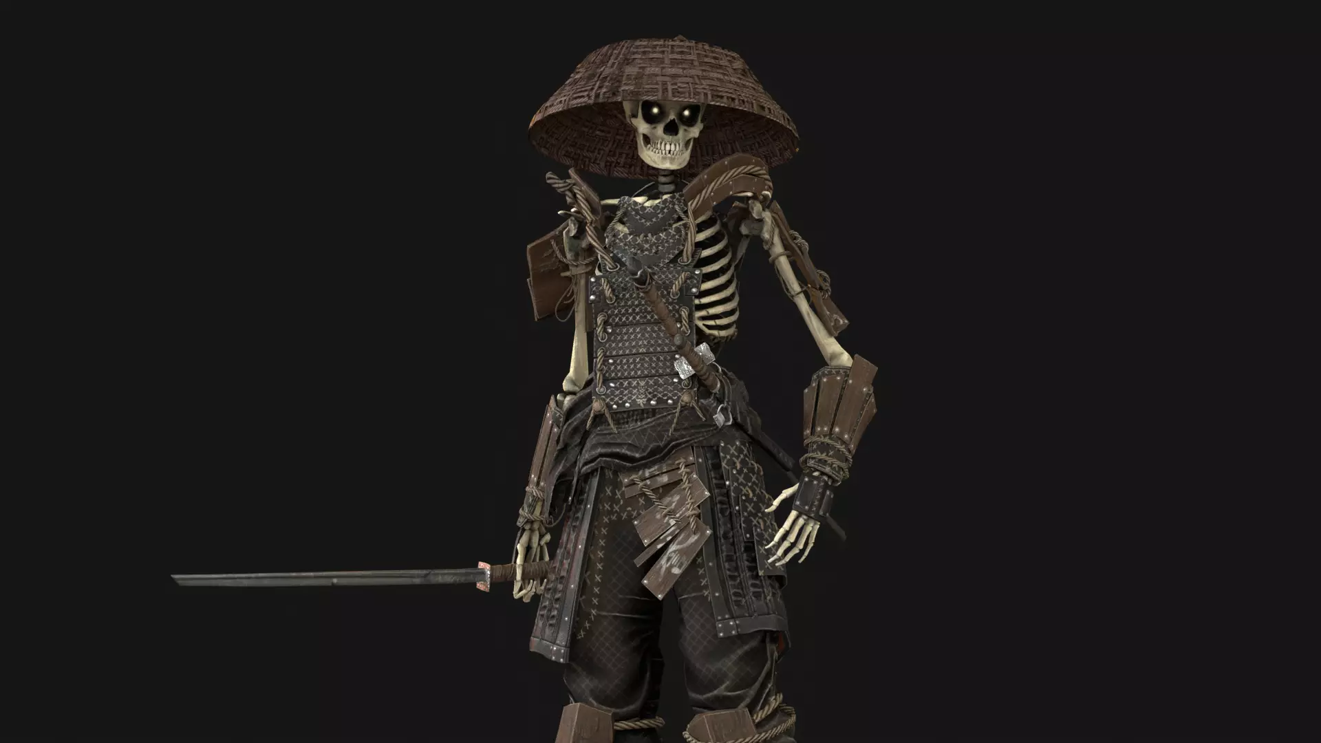 SkeletonSamurai2 Low-poly 3D model_15
