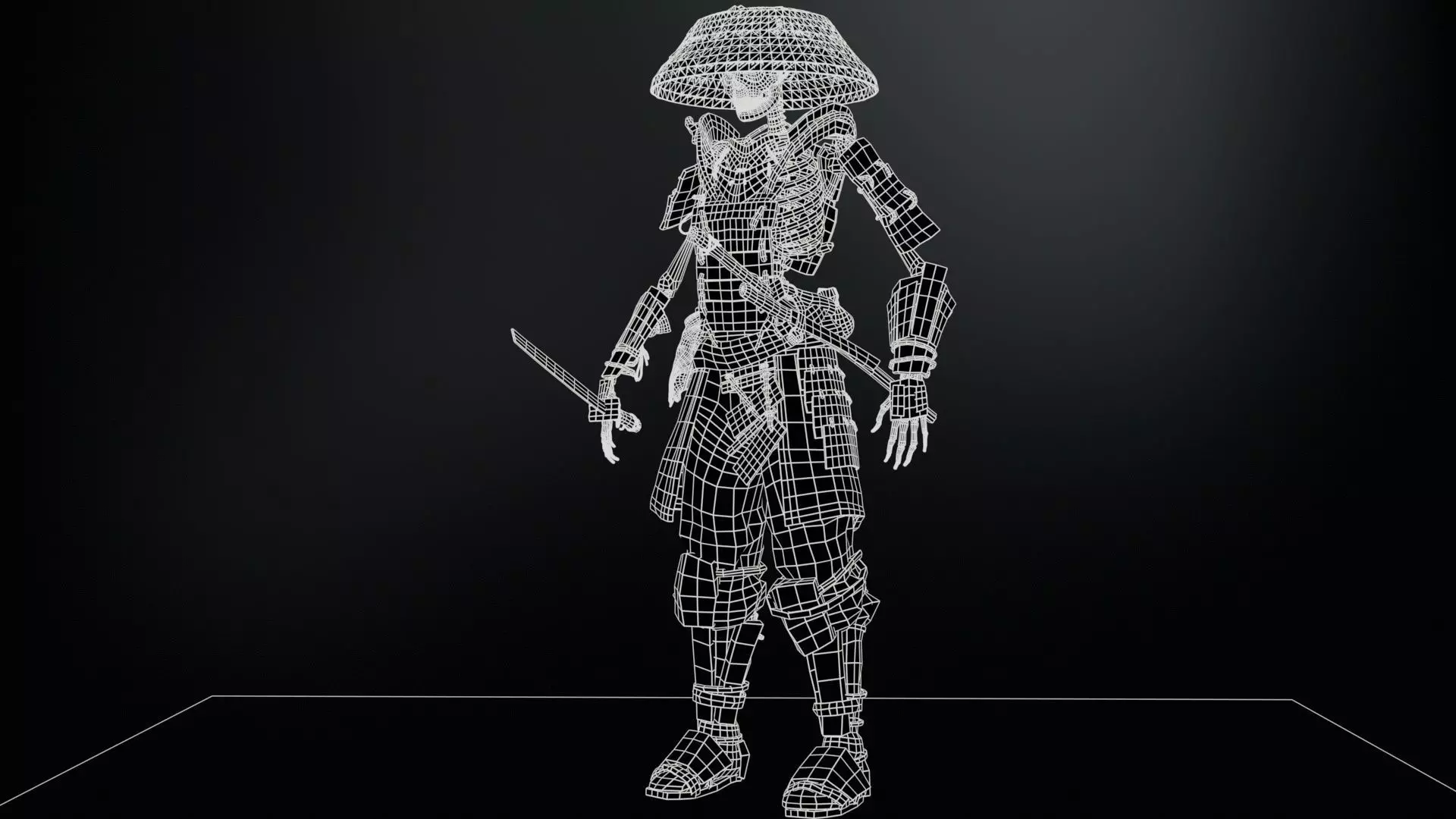 SkeletonSamurai2 Low-poly 3D model_27