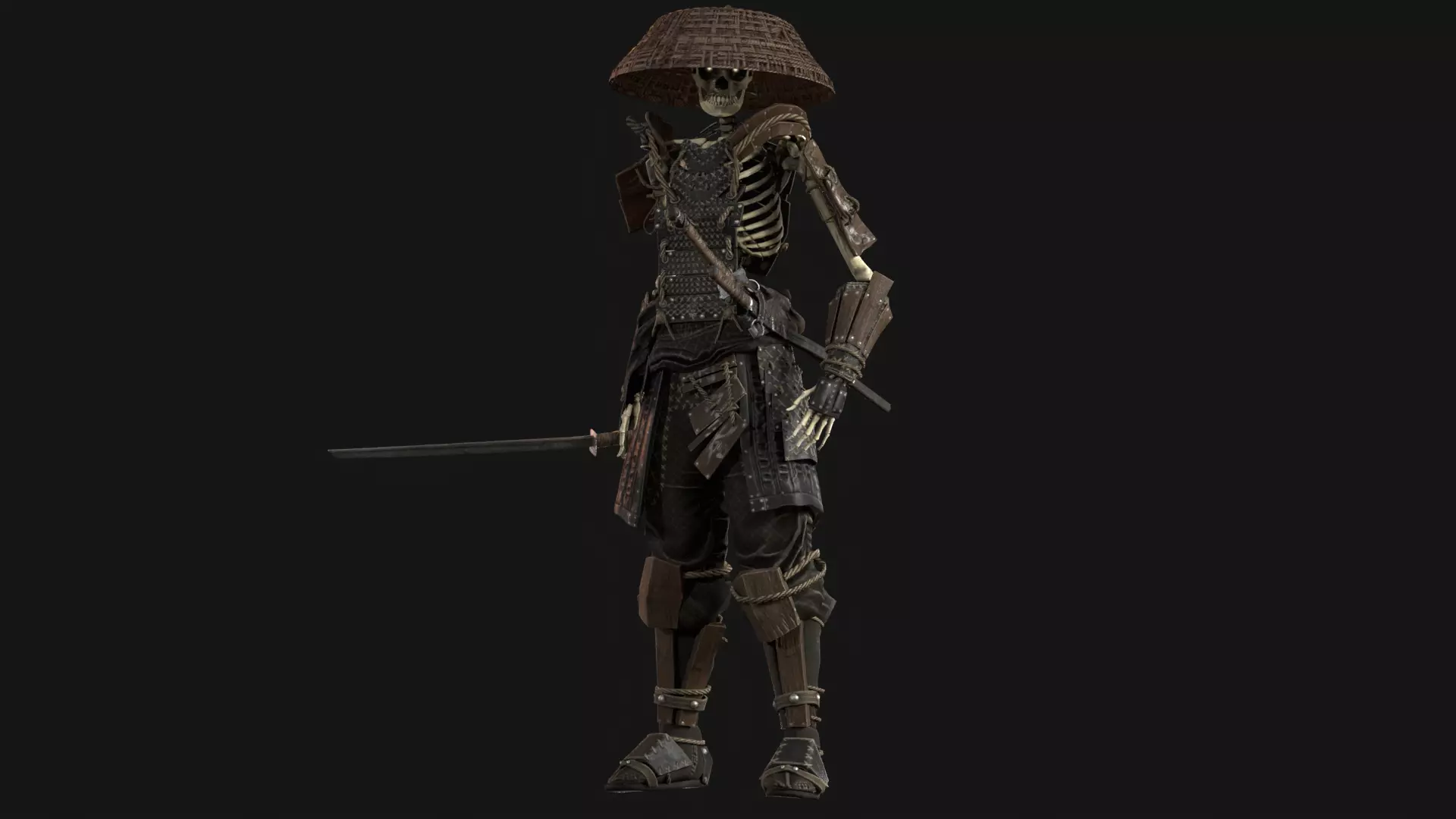 SkeletonSamurai2 Low-poly 3D model_22