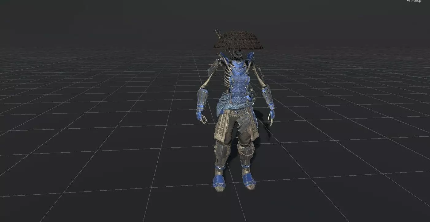 SkeletonSamurai2 Low-poly 3D model_12