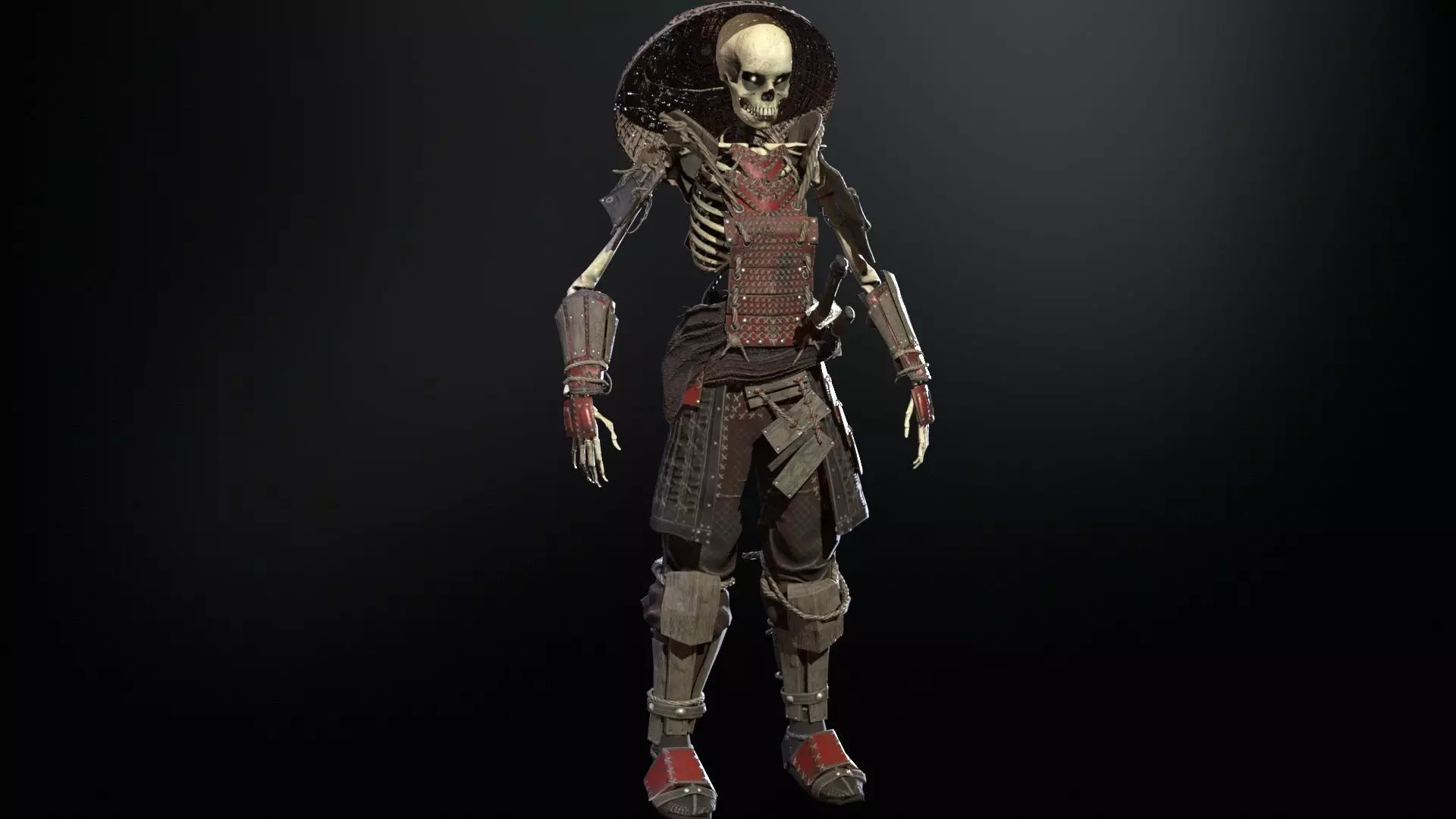 SkeletonSamurai2 Low-poly 3D model_31