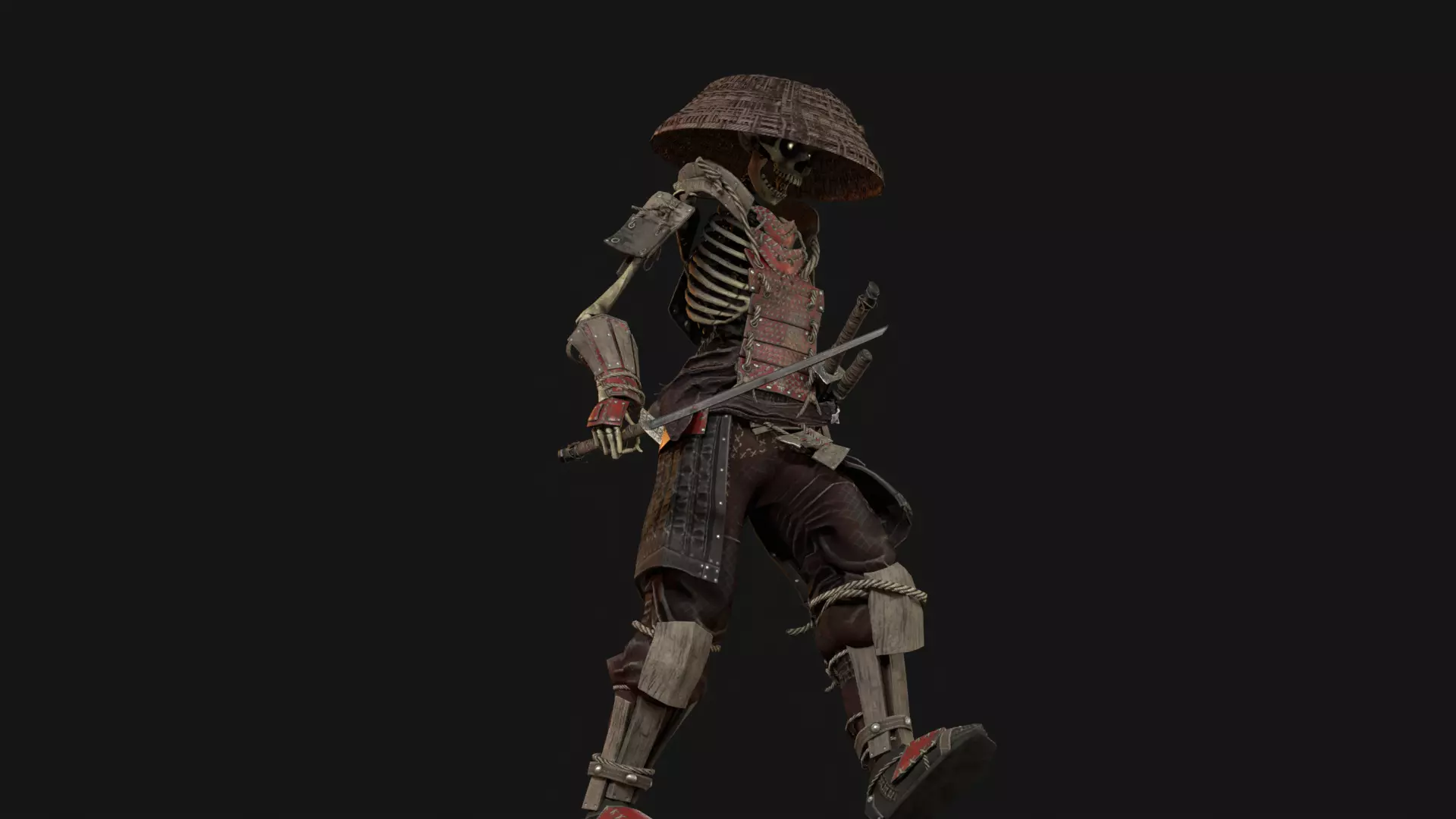 SkeletonSamurai2 Low-poly 3D model_34