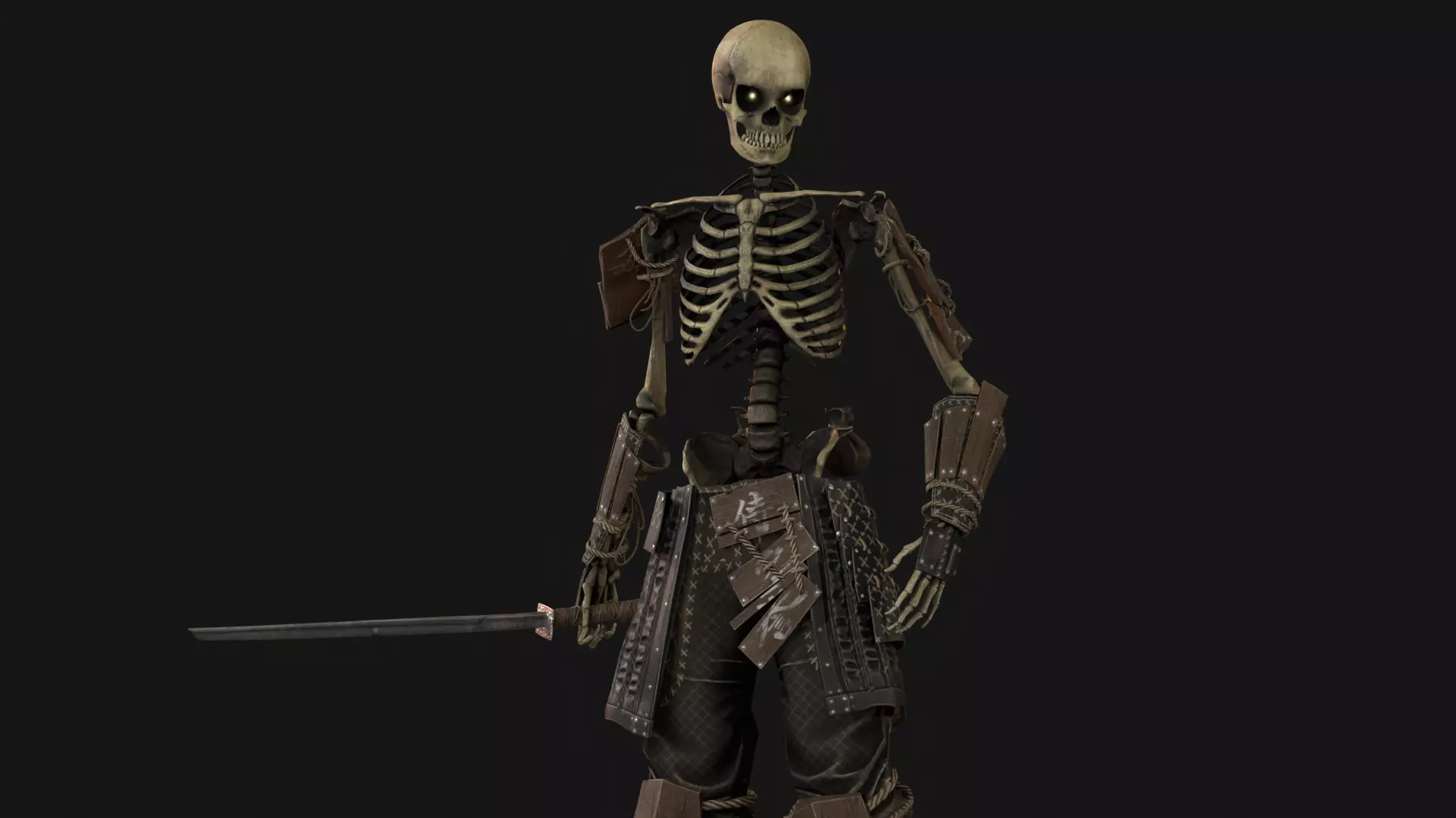 SkeletonSamurai2 Low-poly 3D model_26