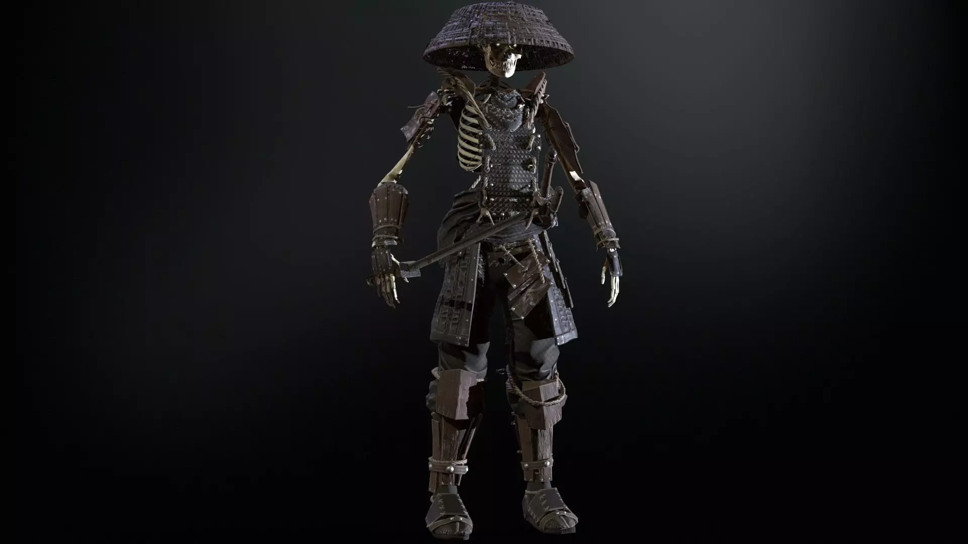 SkeletonSamurai2 Low-poly 3D model_23