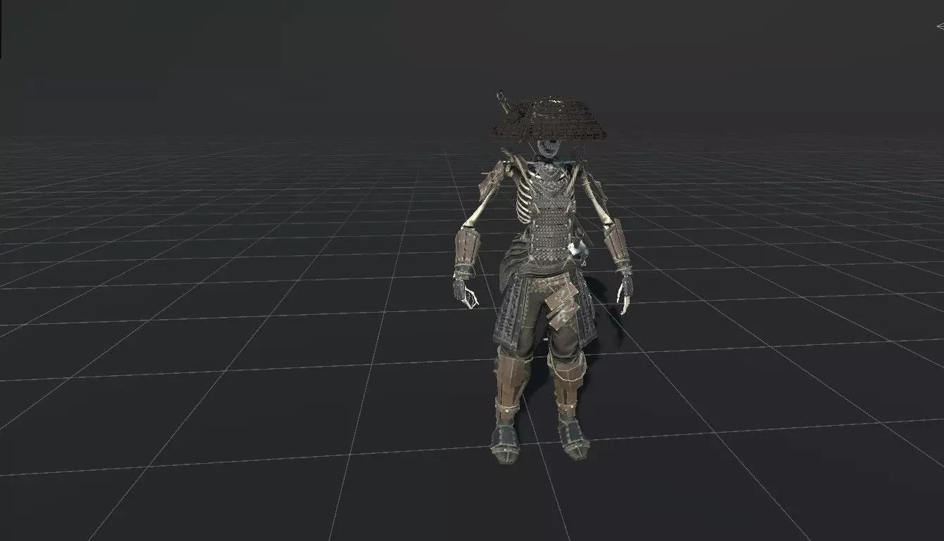 SkeletonSamurai2 Low-poly 3D model_13
