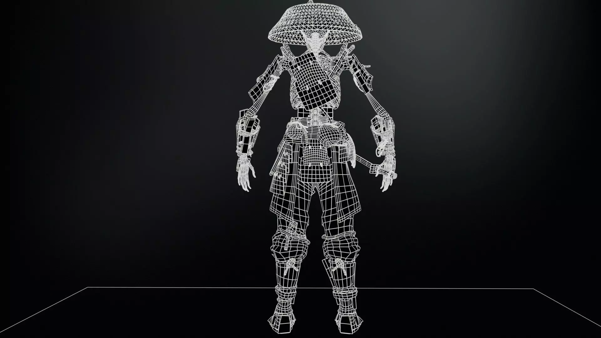 SkeletonSamurai2 Low-poly 3D model_25