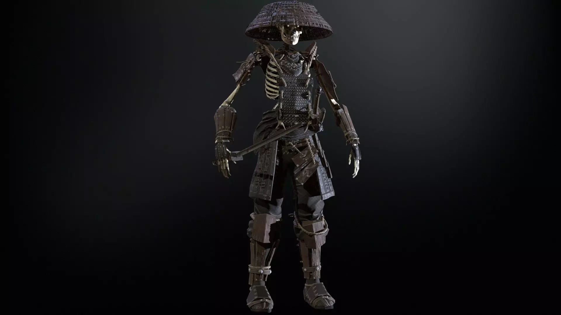 SkeletonSamurai2 Low-poly 3D model_14