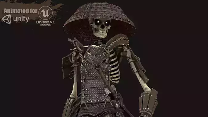 SkeletonSamurai2 Low-poly 3D model