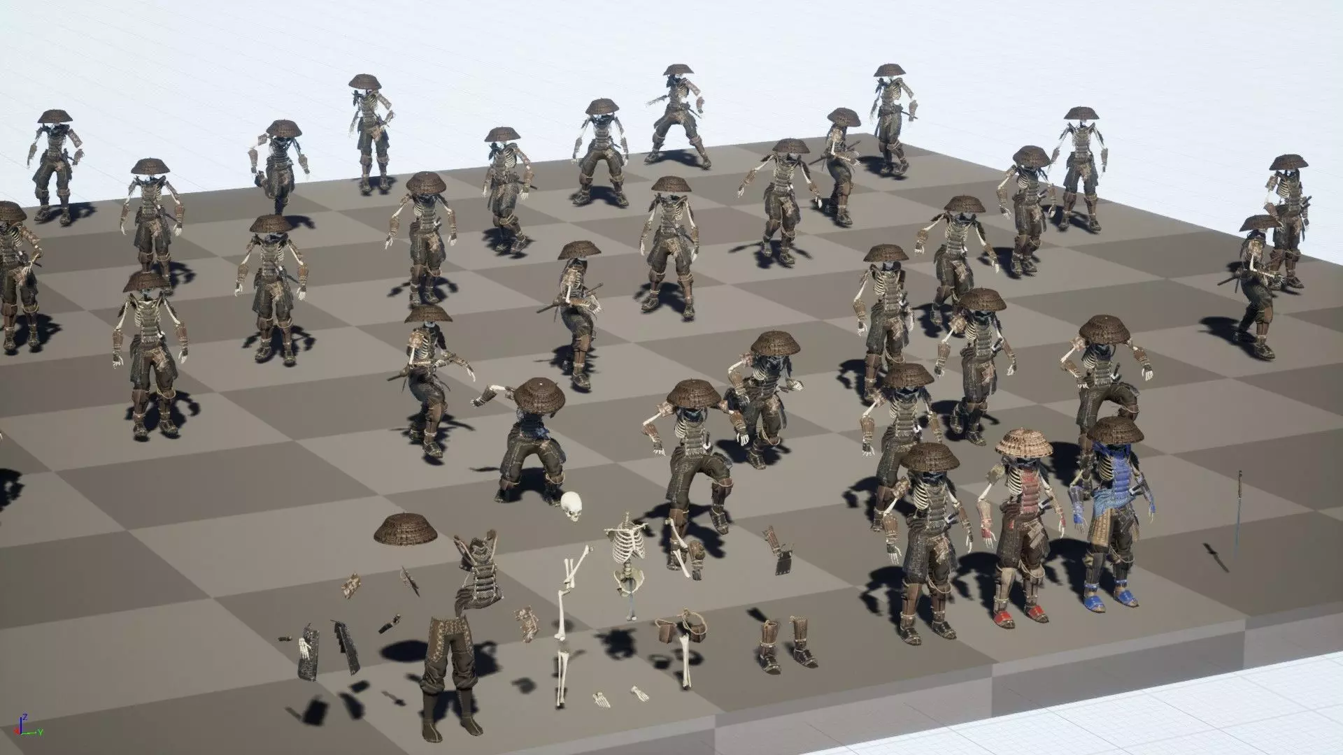 SkeletonSamurai2 Low-poly 3D model_6