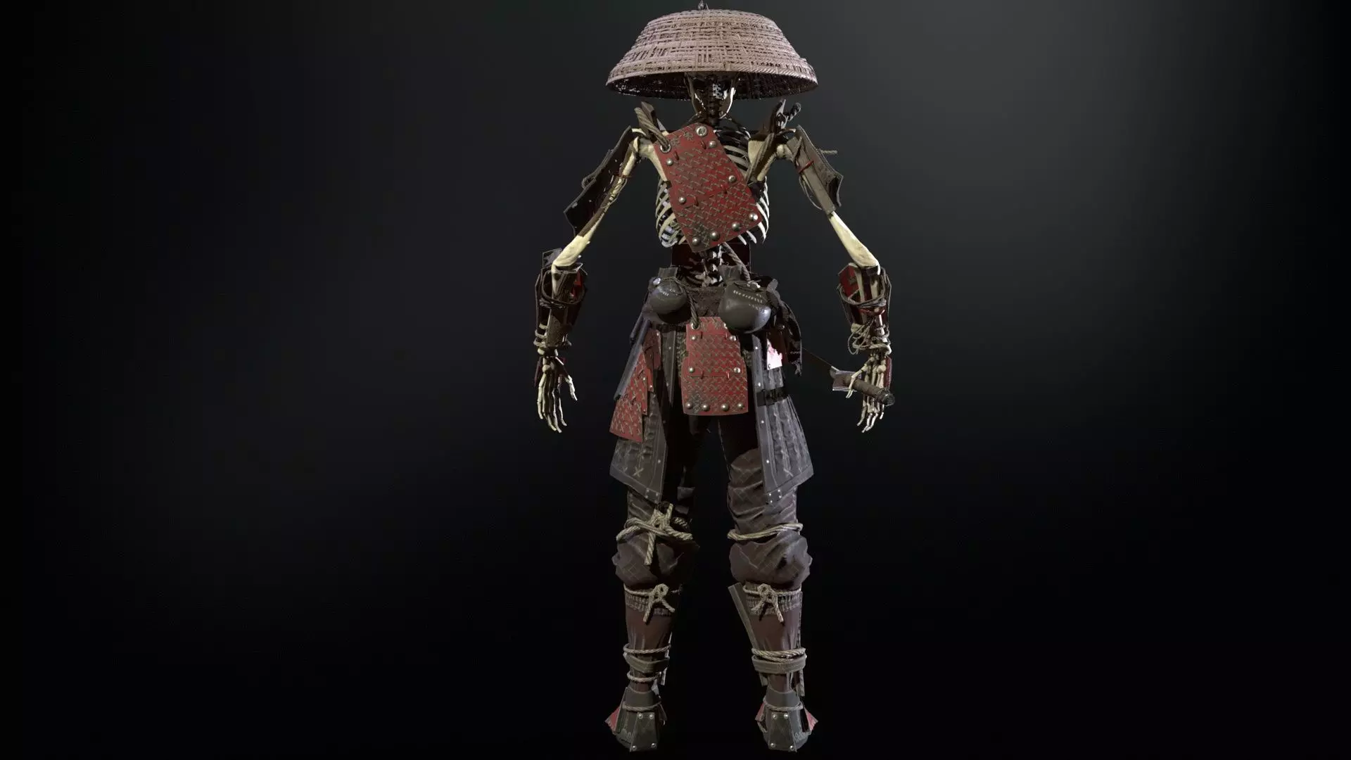 SkeletonSamurai2 Low-poly 3D model_29