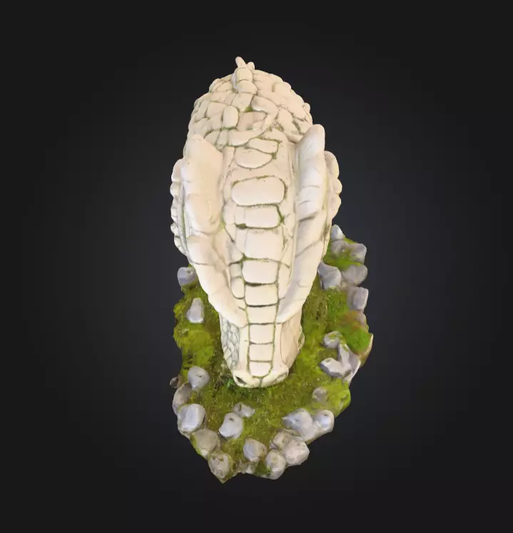Ancient Serpent Guardian Statue Low-poly 3D model_7