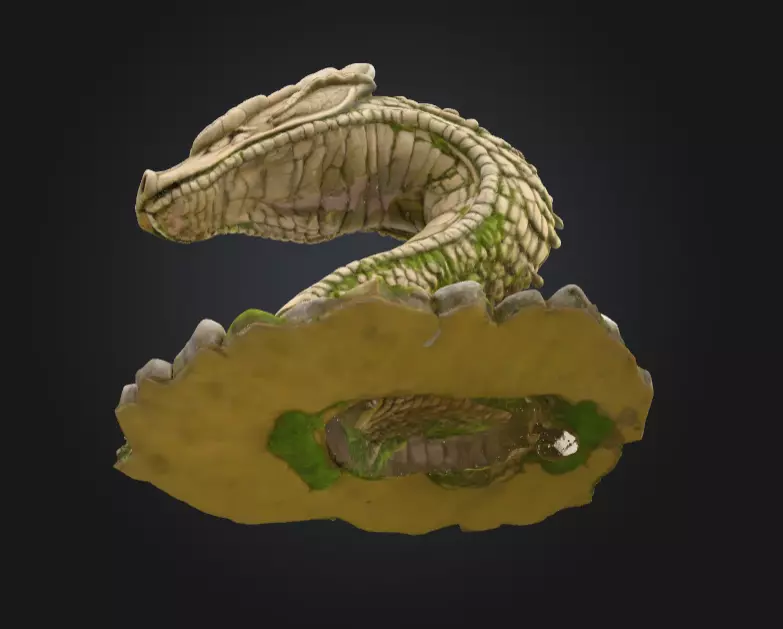 Ancient Serpent Guardian Statue Low-poly 3D model_11