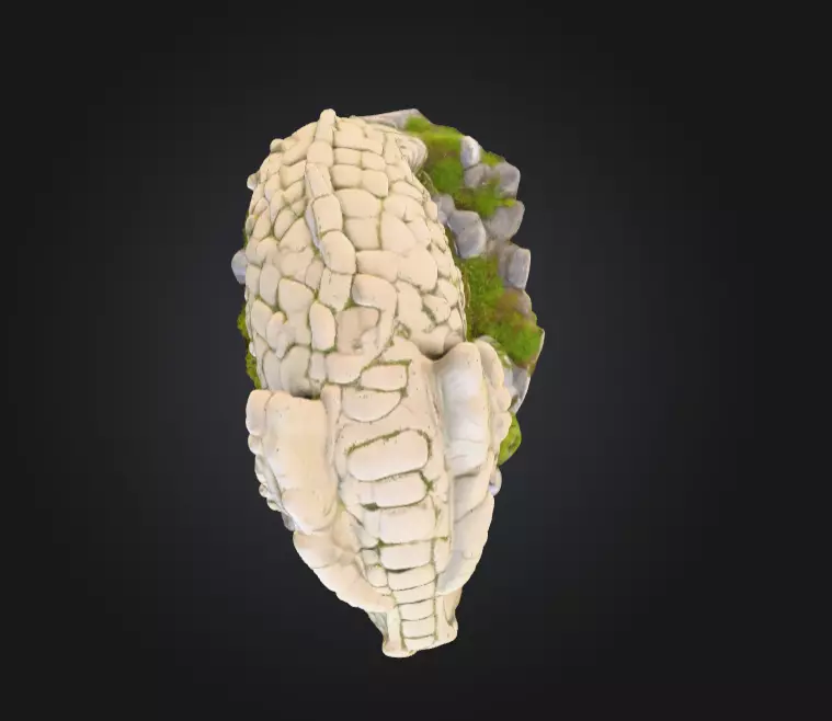 Ancient Serpent Guardian Statue Low-poly 3D model_12