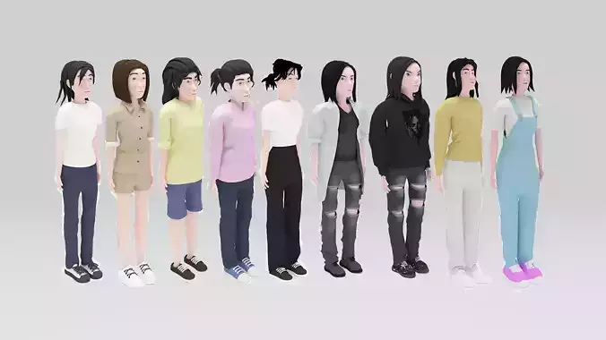 Character Pack Women 05 Rigged 